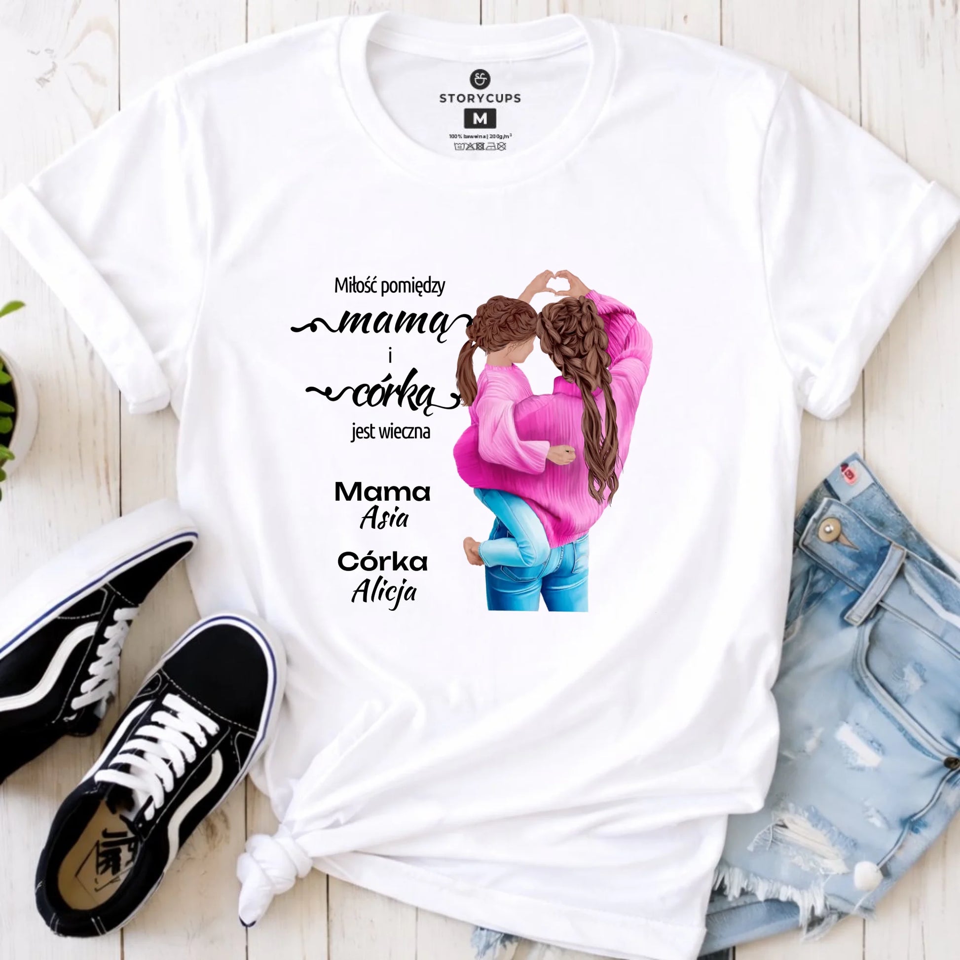 Koszulka damska dla mamy - Mama z córką - personalizowana DM38 - StoryCups.pl