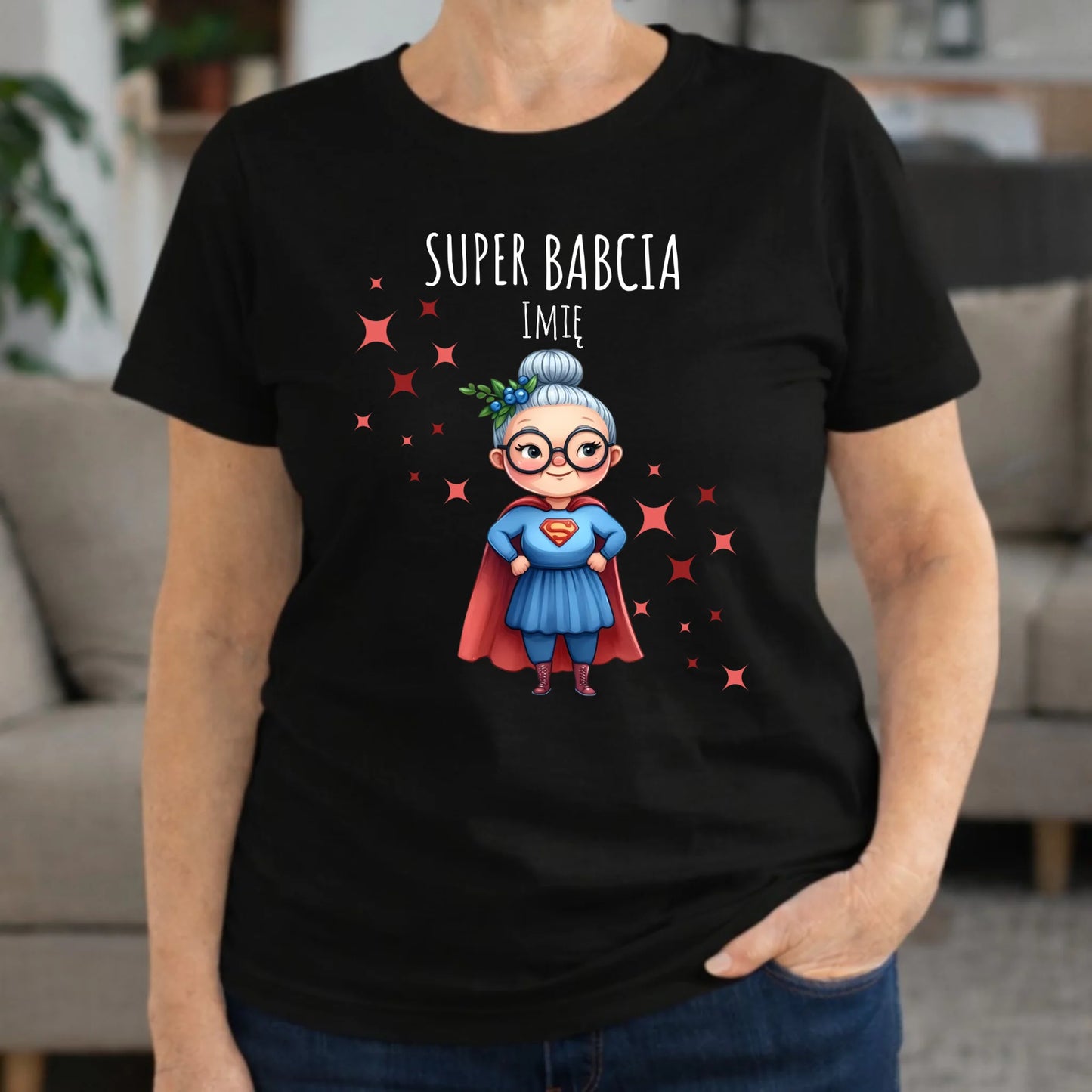 Koszulka dla babci - Super Babcia - personalizowana B02 - StoryCups.pl