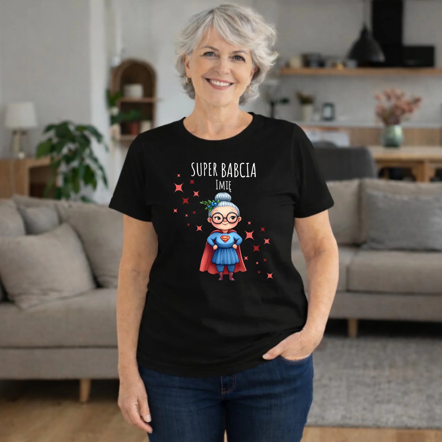 Koszulka dla babci - Super Babcia - personalizowana B02 - StoryCups.pl