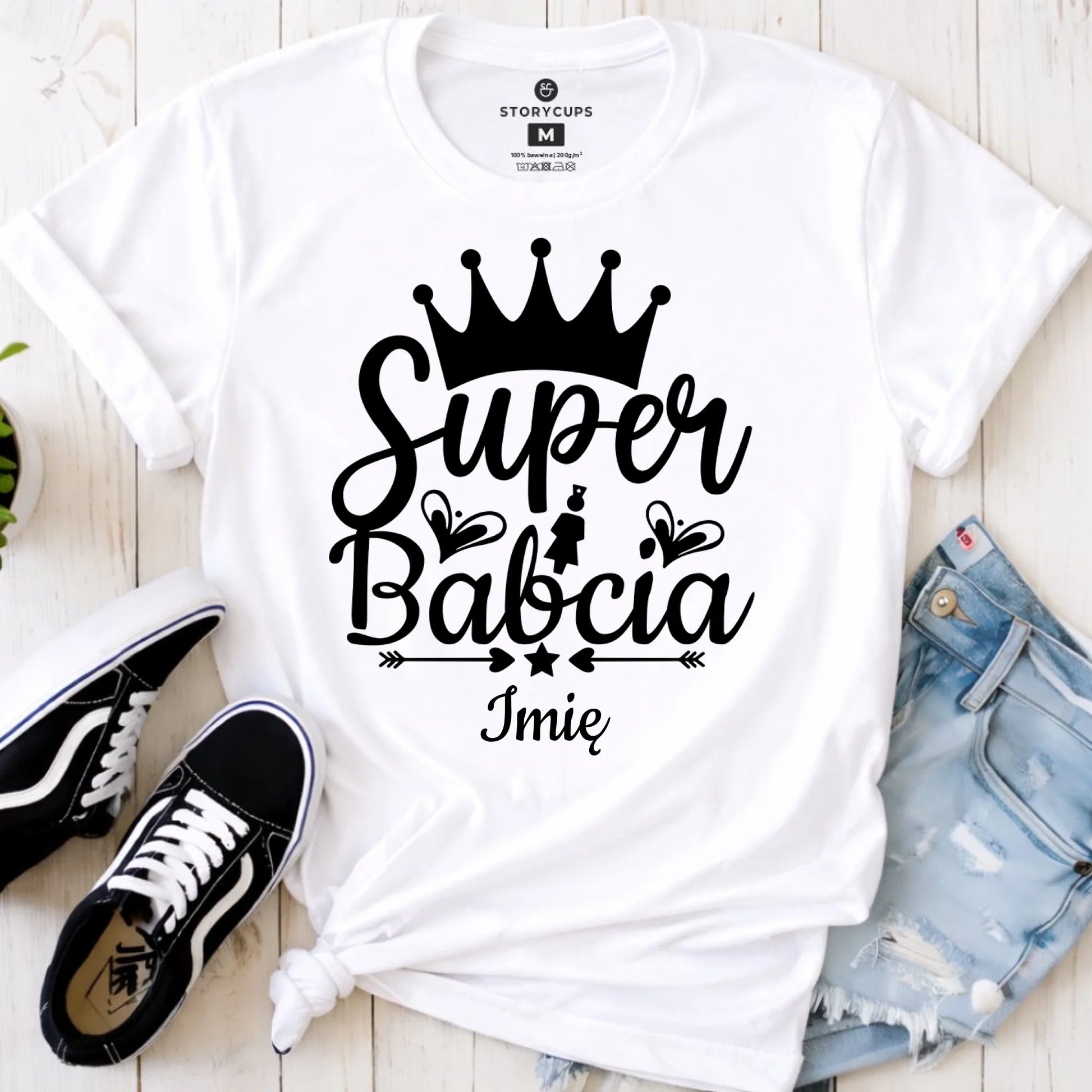 Koszulka dla babci - Super Babcia - personalizowana B03 - StoryCups.pl