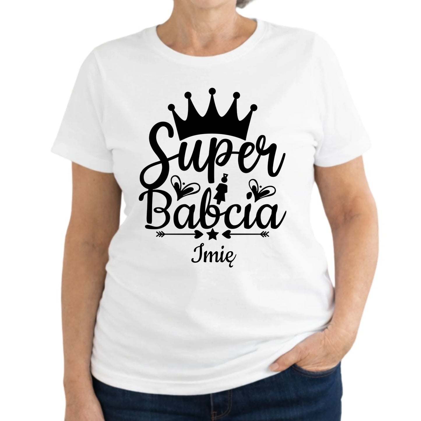 Koszulka dla babci - Super Babcia - personalizowana B03 - StoryCups.pl