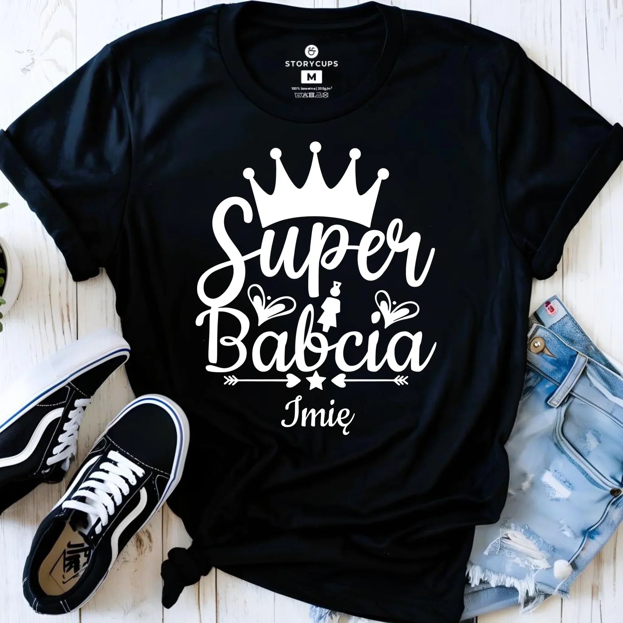 Koszulka dla babci - Super Babcia - personalizowana B03 - StoryCups.pl