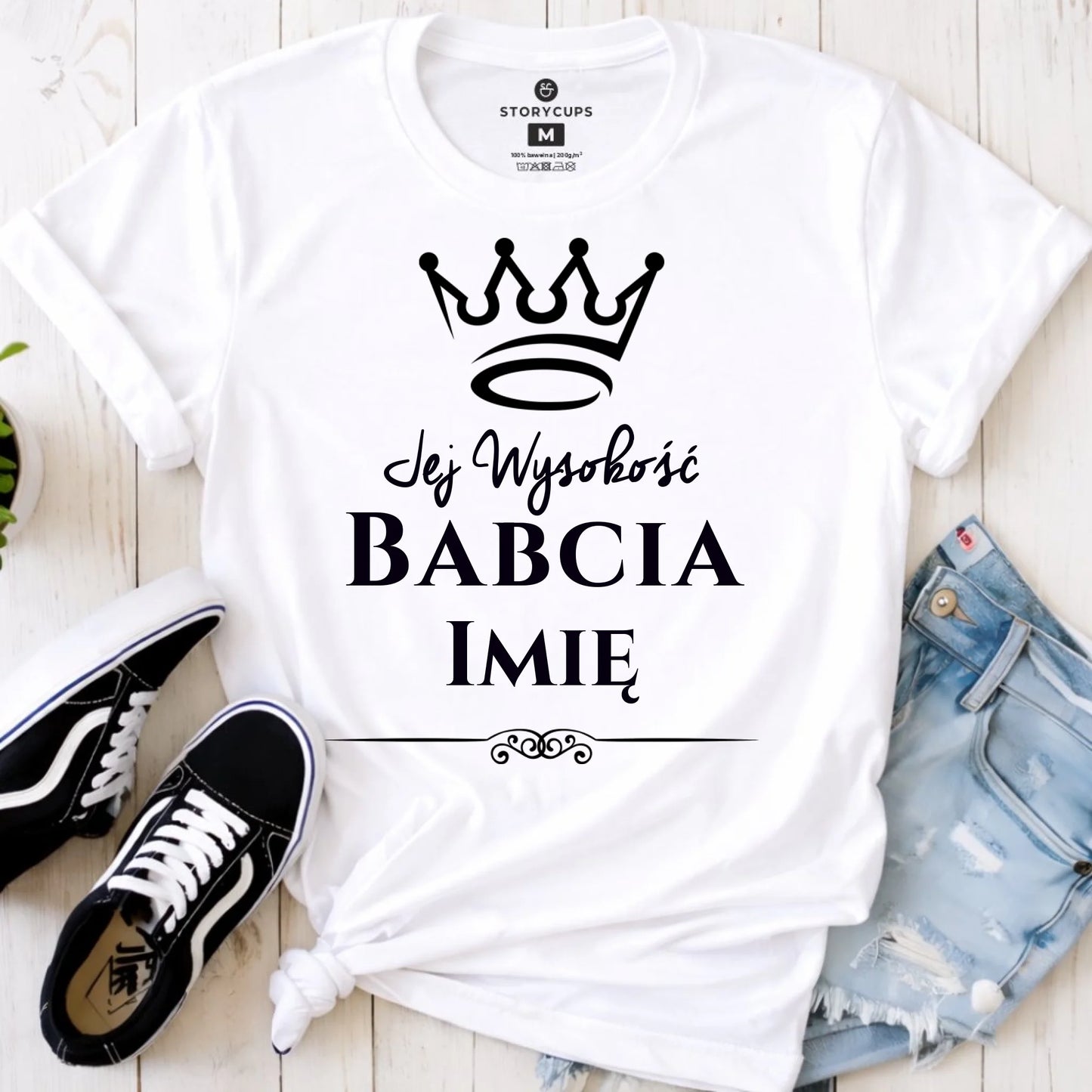 Koszulka dla babci - Jej Wysokość Babcia - personalizowana B11 - StoryCups.pl