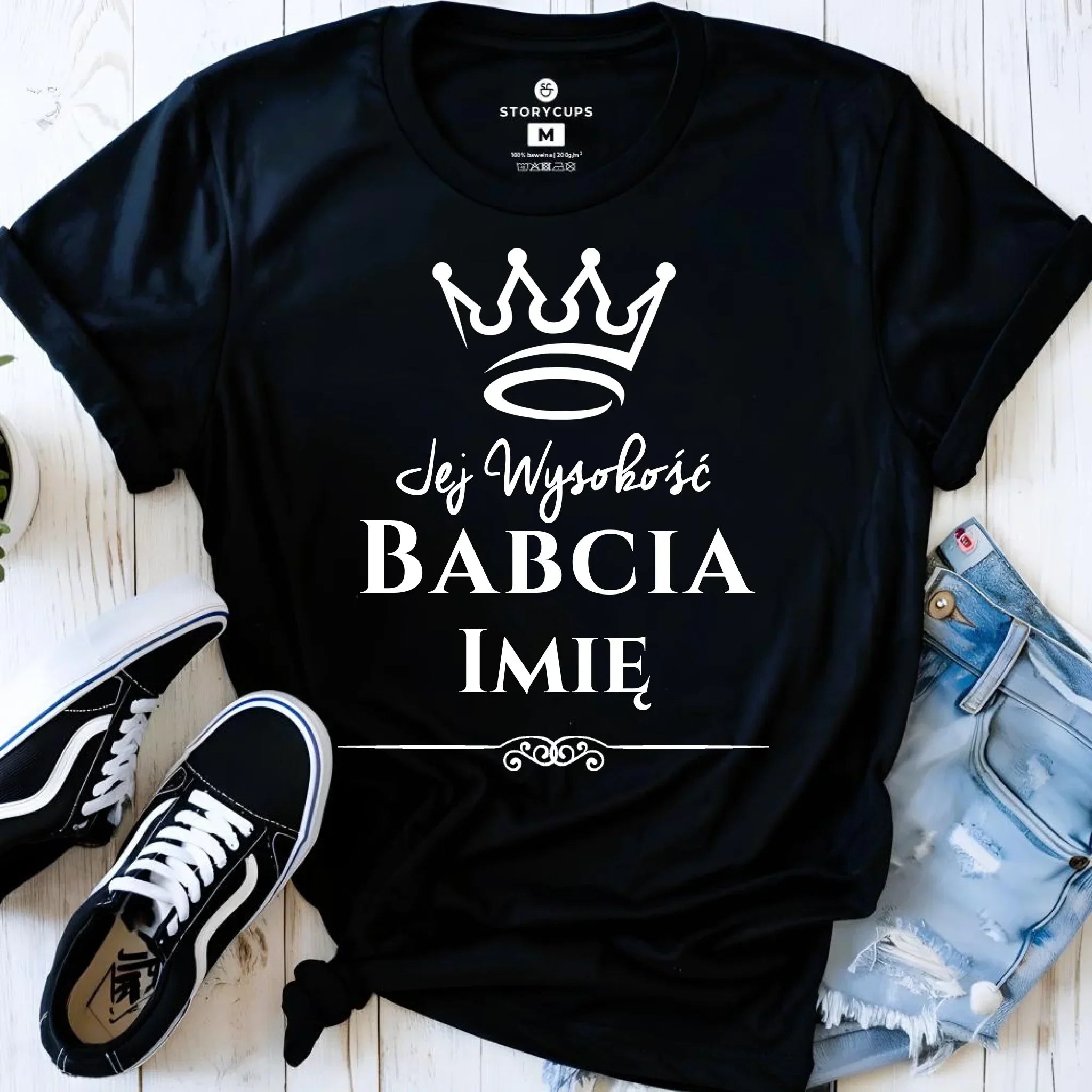 Koszulka dla babci - Jej Wysokość Babcia - personalizowana B11 - StoryCups.pl