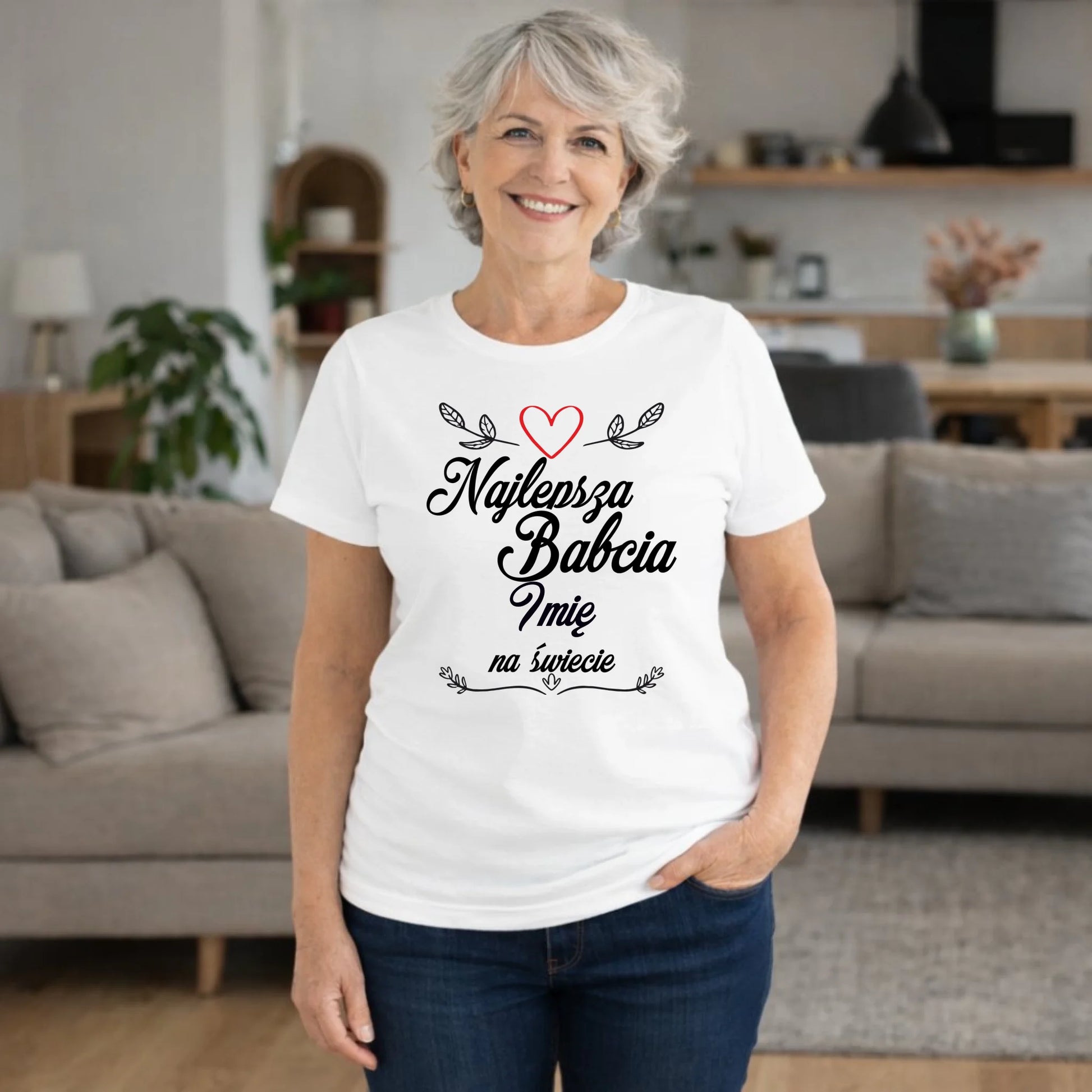 Koszulka dla babci - Najlepsza Babcia na Świecie - personalizowana B12 - StoryCups.pl