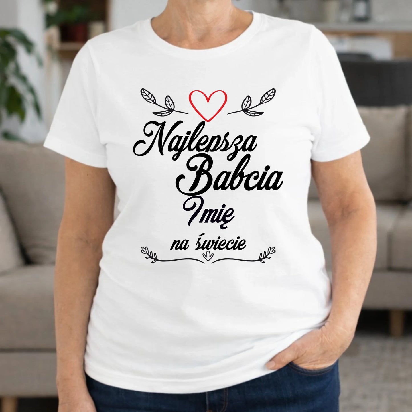 Koszulka dla babci - Najlepsza Babcia na Świecie - personalizowana B12 - StoryCups.pl