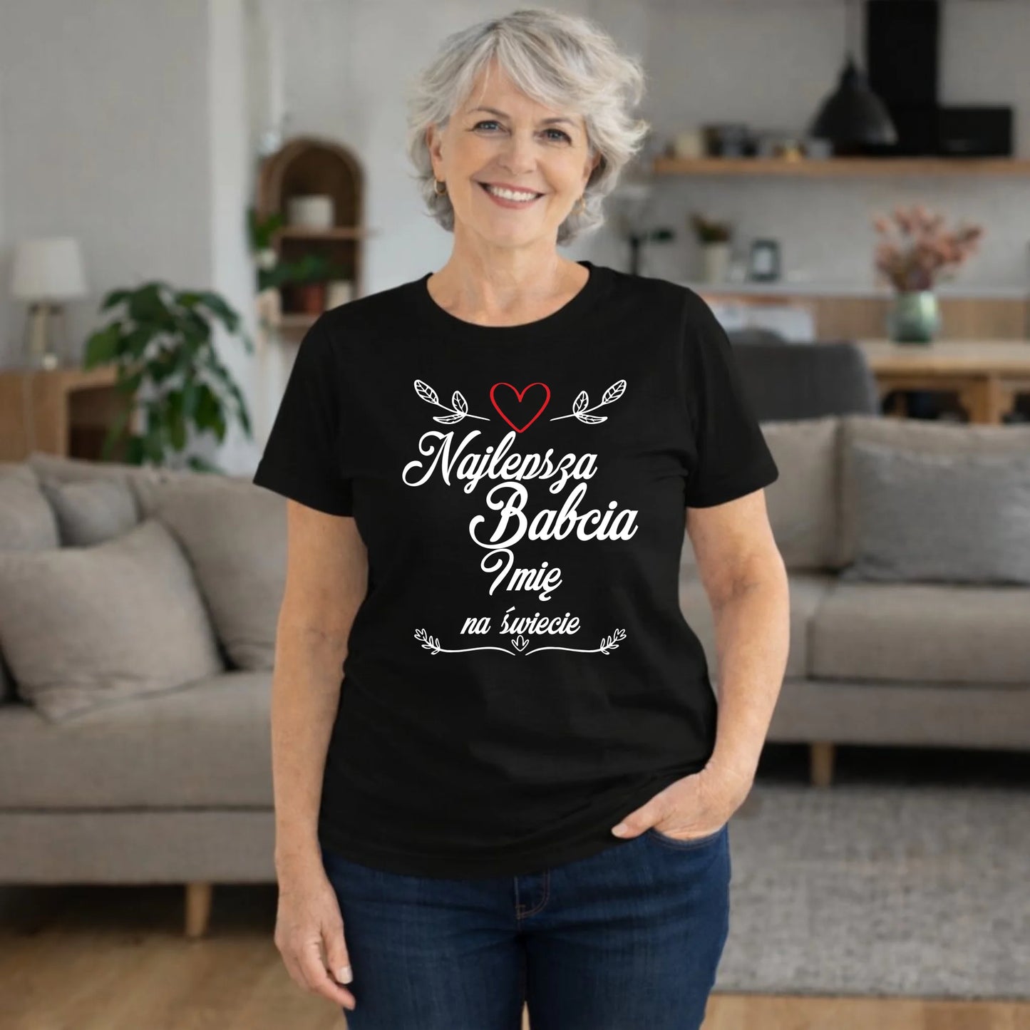 Koszulka dla babci - Najlepsza Babcia na Świecie - personalizowana B12 - StoryCups.pl