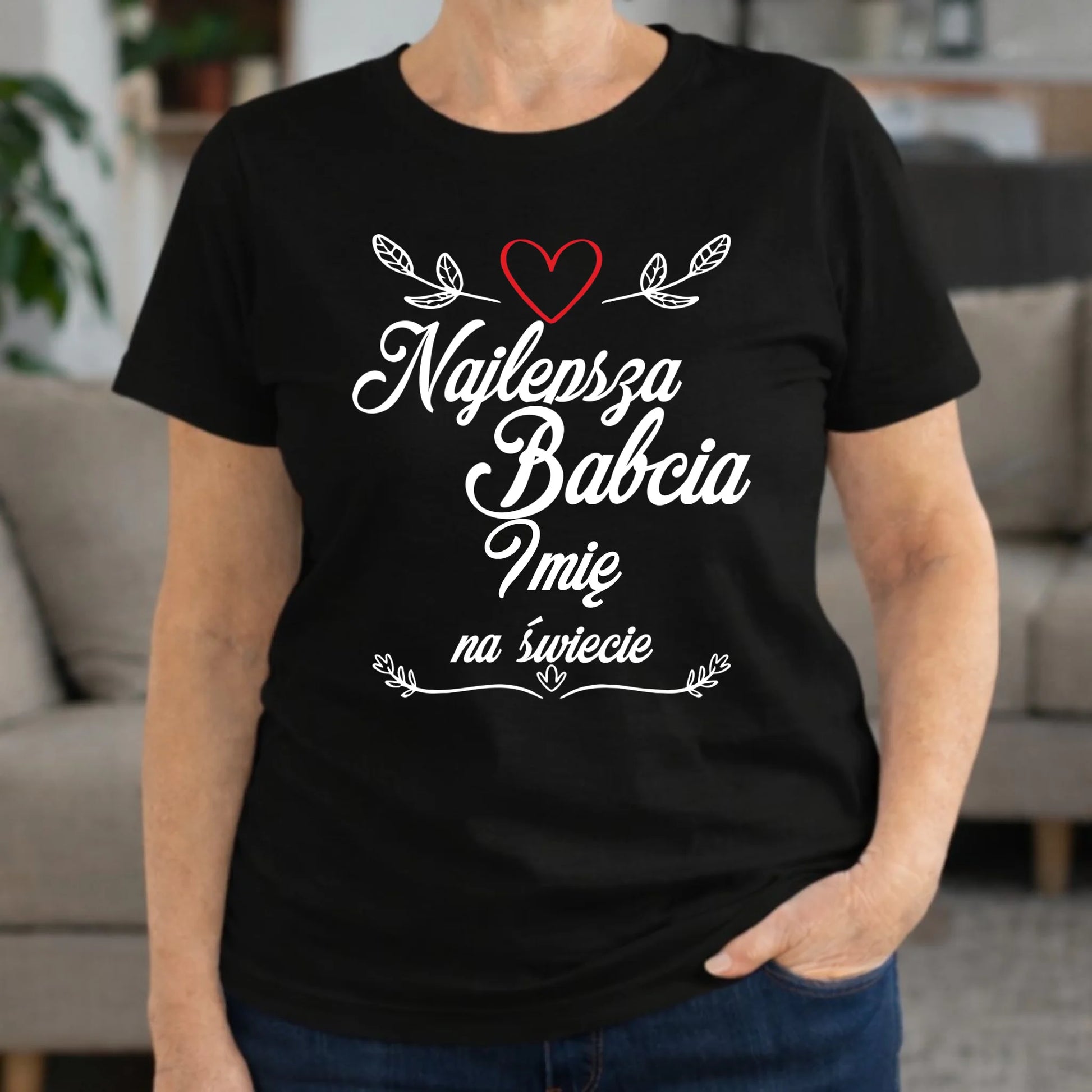 Koszulka dla babci - Najlepsza Babcia na Świecie - personalizowana B12 - StoryCups.pl