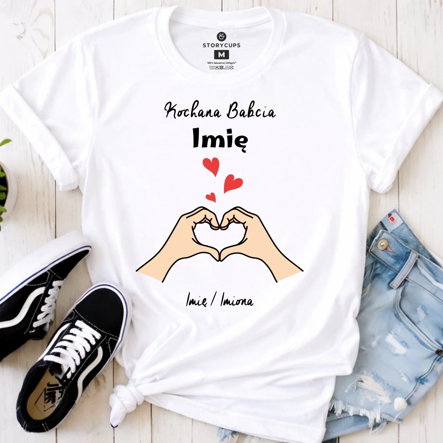 Koszulka dla babci - Kochana Babcia podpis - personalizowana B13 - StoryCups.pl