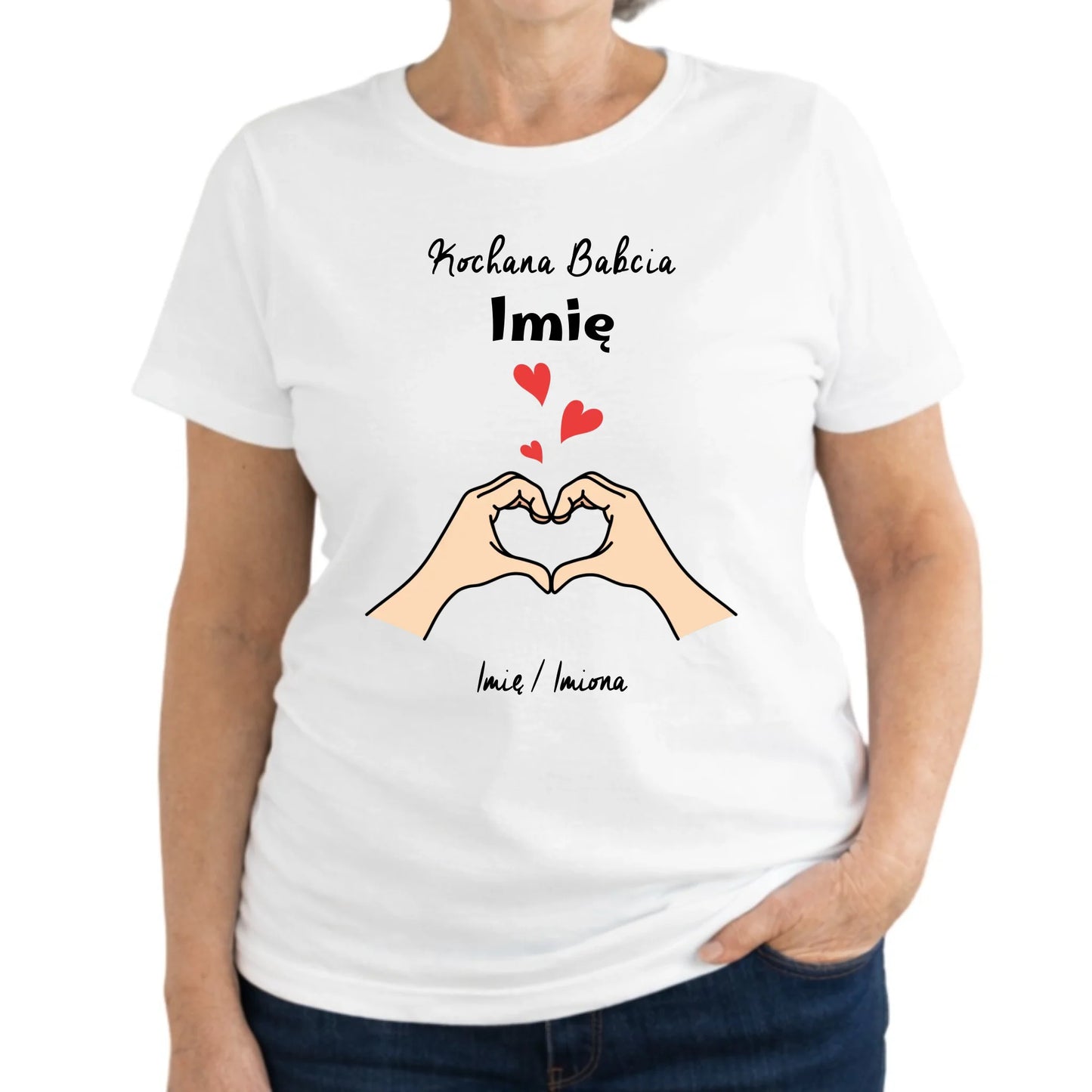 Koszulka dla babci - Kochana Babcia podpis - personalizowana B13 - StoryCups.pl