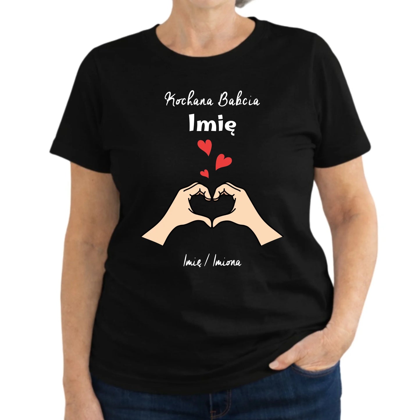 Koszulka dla babci - Kochana Babcia podpis - personalizowana B13 - StoryCups.pl