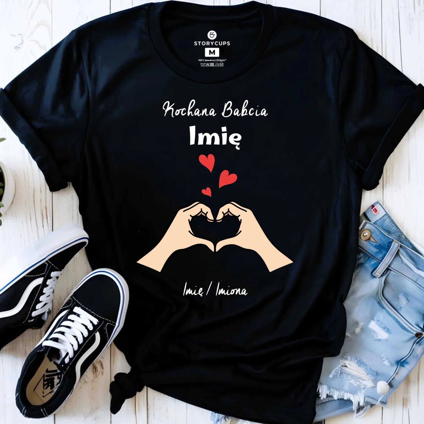 Koszulka dla babci - Kochana Babcia podpis - personalizowana B13 - StoryCups.pl