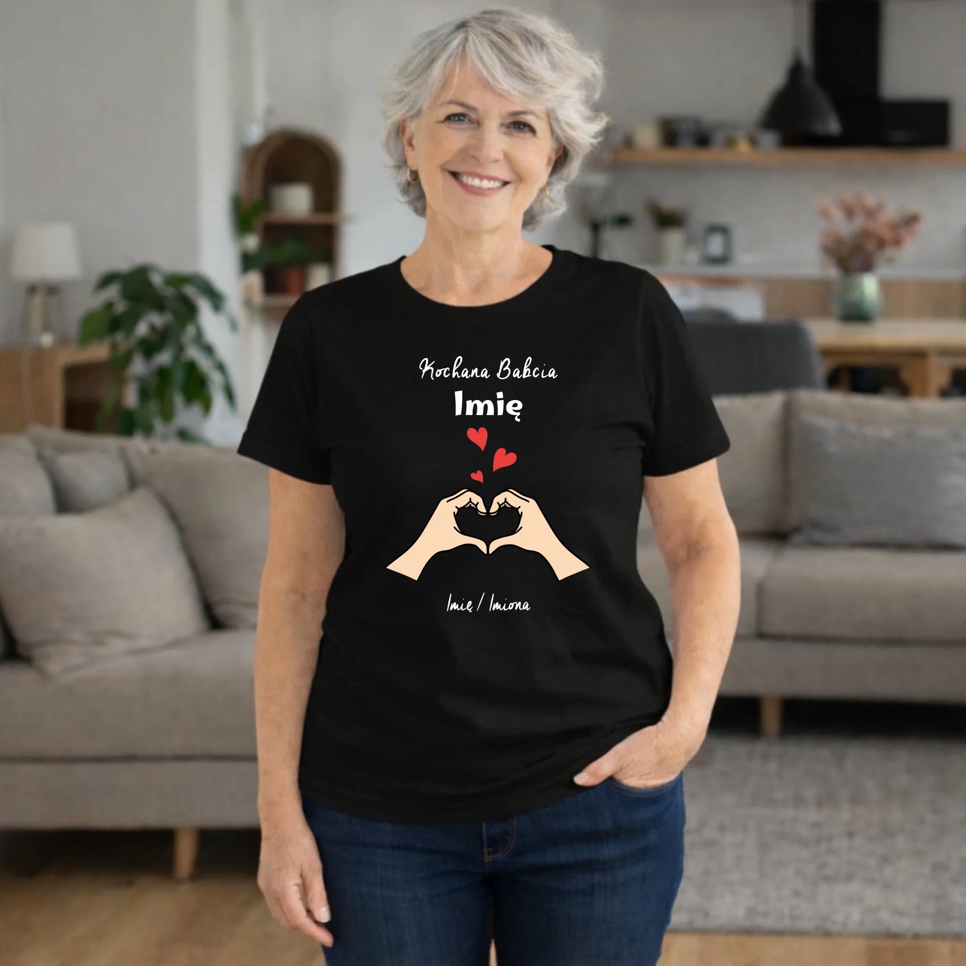 Koszulka dla babci - Kochana Babcia podpis - personalizowana B13 - StoryCups.pl