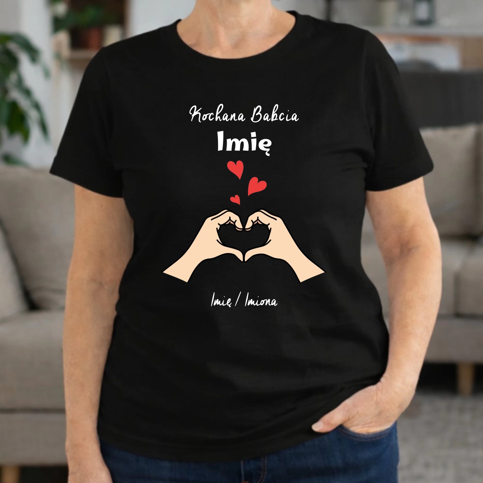 Koszulka dla babci - Kochana Babcia podpis - personalizowana B13 - StoryCups.pl