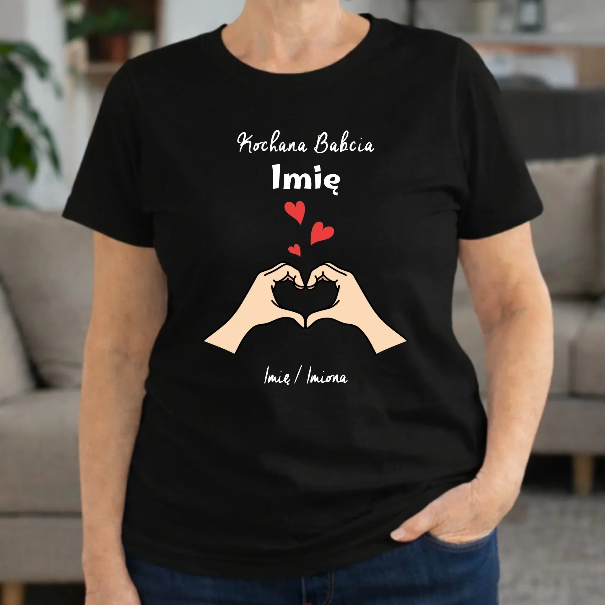 Koszulka dla babci - Kochana Babcia podpis - personalizowana B13 - StoryCups.pl