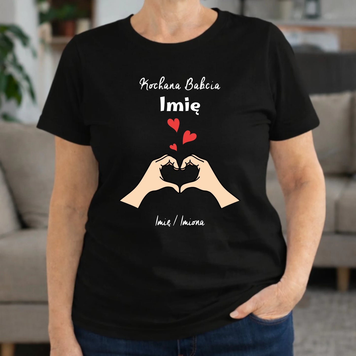 Koszulka dla babci - Kochana Babcia podpis - personalizowana B13 - StoryCups.pl