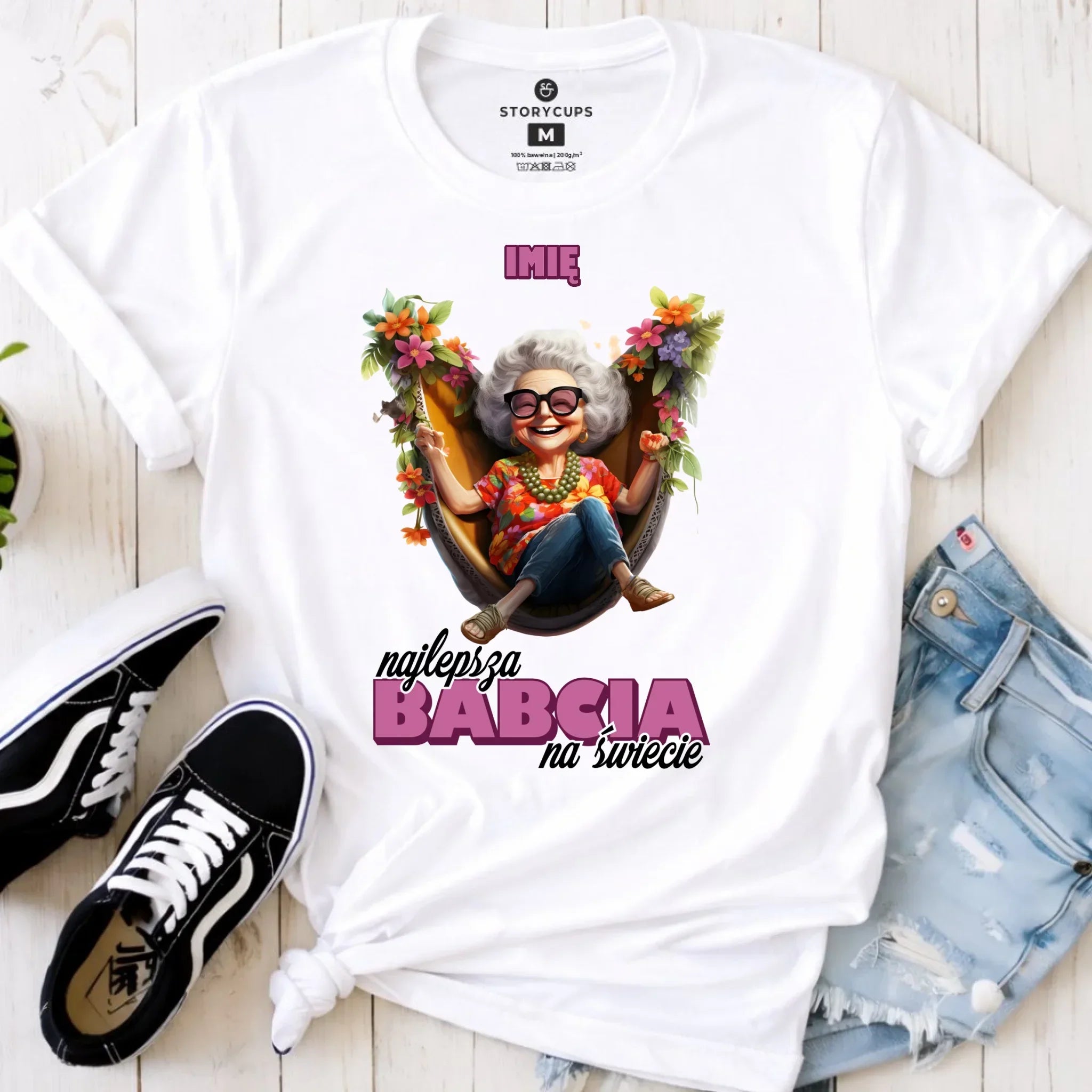 Koszulka dla babci - Najlepsza Babcia na świecie - personalizowana B14 - StoryCups.pl