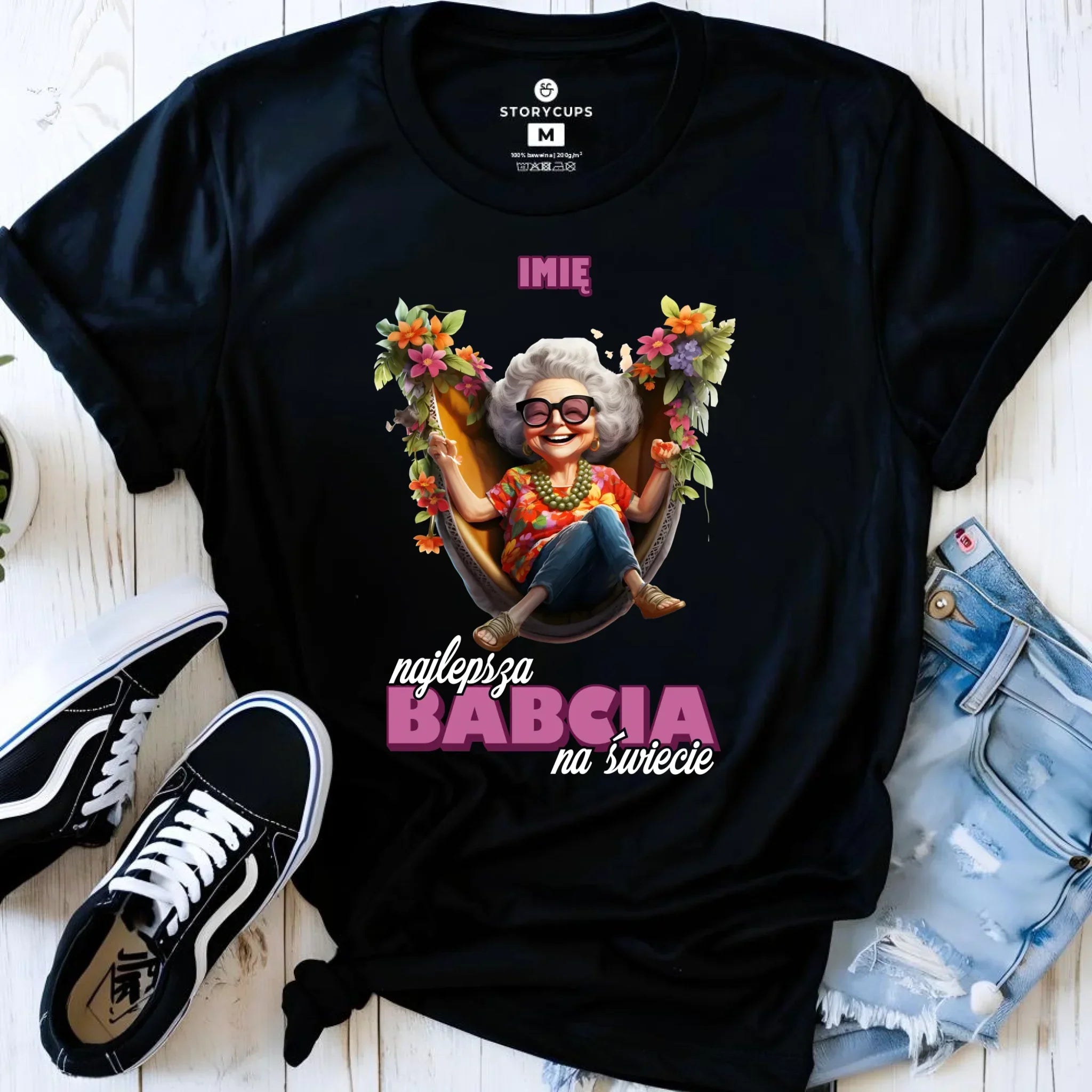 Koszulka dla babci - Najlepsza Babcia na świecie - personalizowana B14 - StoryCups.pl