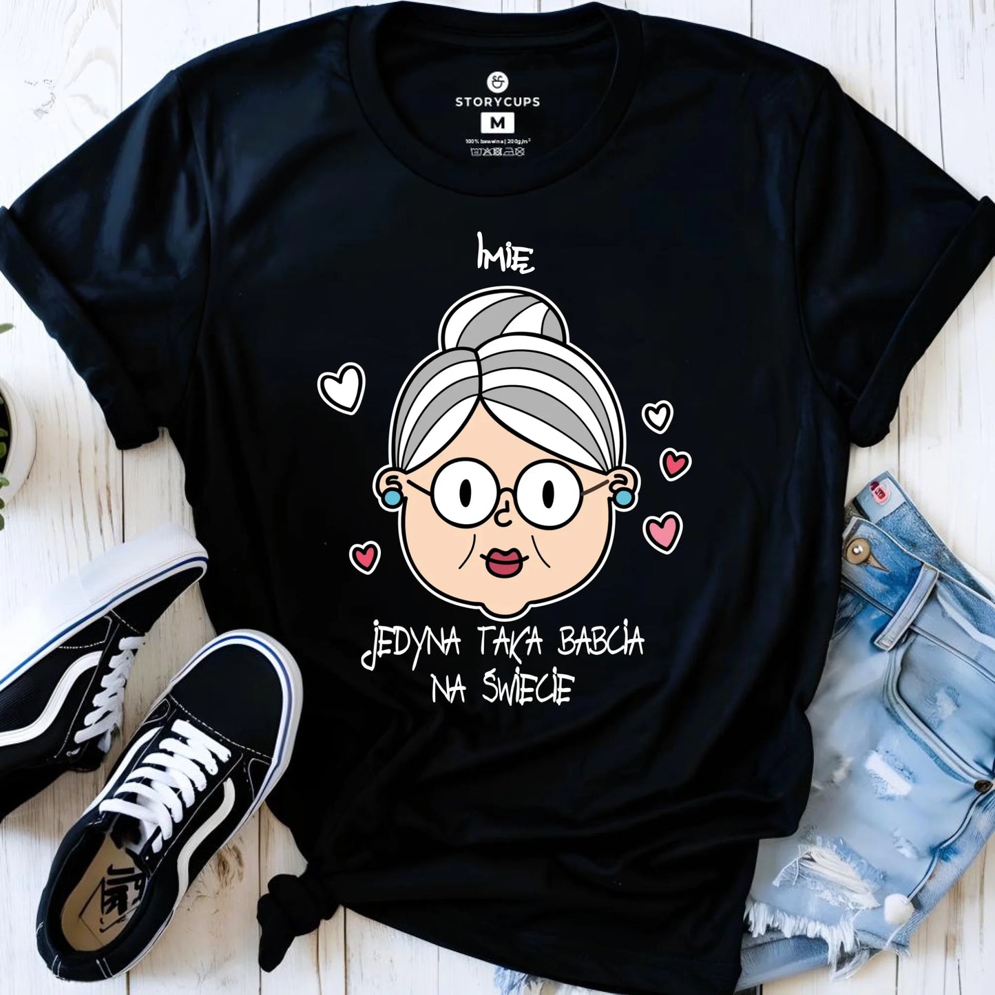 Koszulka dla babci - Jedyna taka babcia na świecie - personalizowana B15 - StoryCups.pl