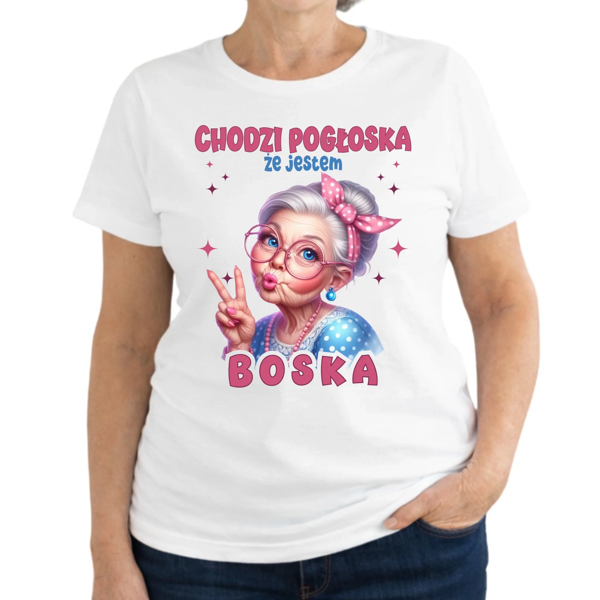 Koszulka dla babci - Chodzi pogłoska, że jestem boska B16 - StoryCups.pl