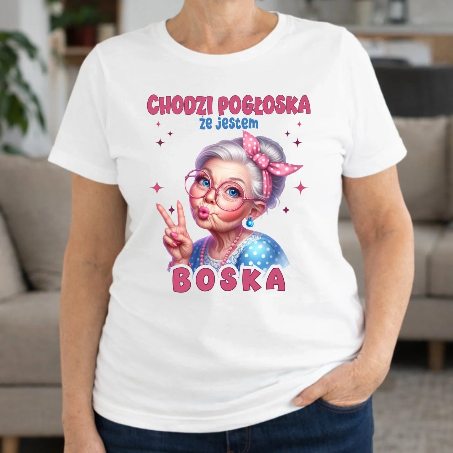 Koszulka dla babci - Chodzi pogłoska, że jestem boska B16 - StoryCups.pl