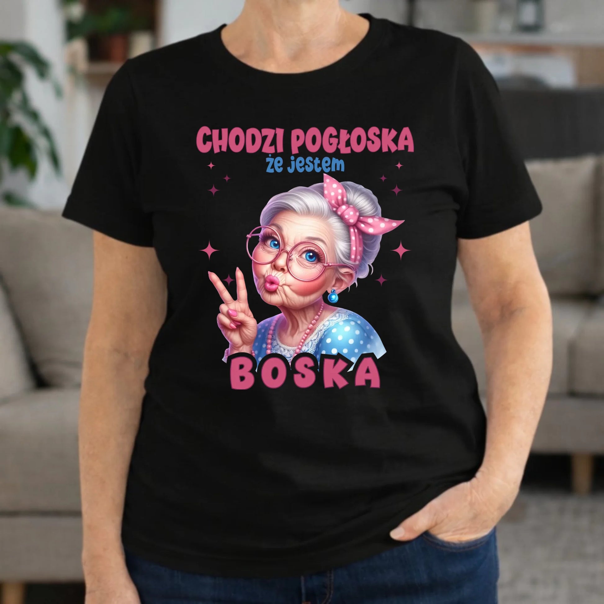 Koszulka dla babci - Chodzi pogłoska, że jestem boska B16 - StoryCups.pl