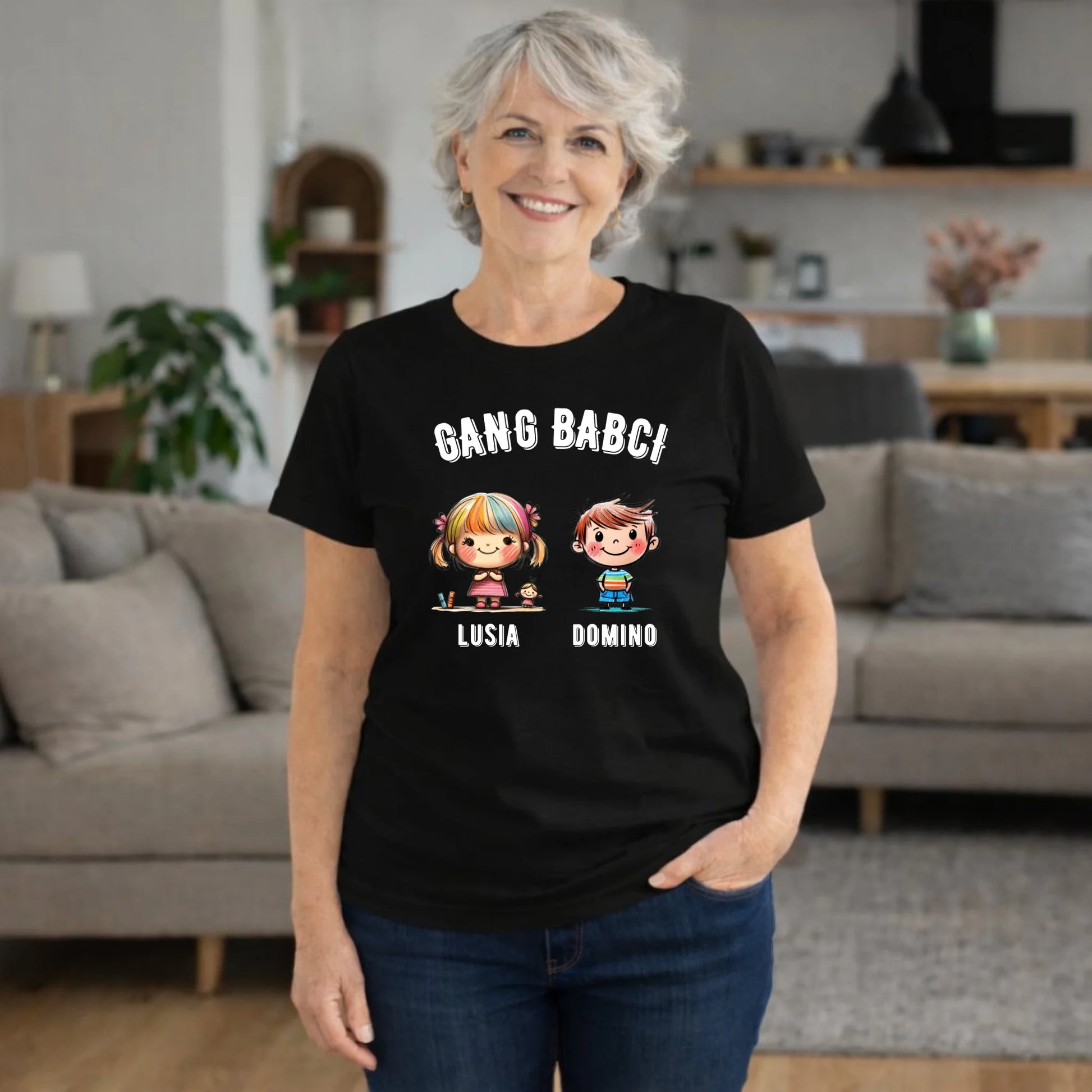 Koszulka dla babci - Gang Babci imiona wnuków 2-6 - personalizowana B18 - StoryCups.pl