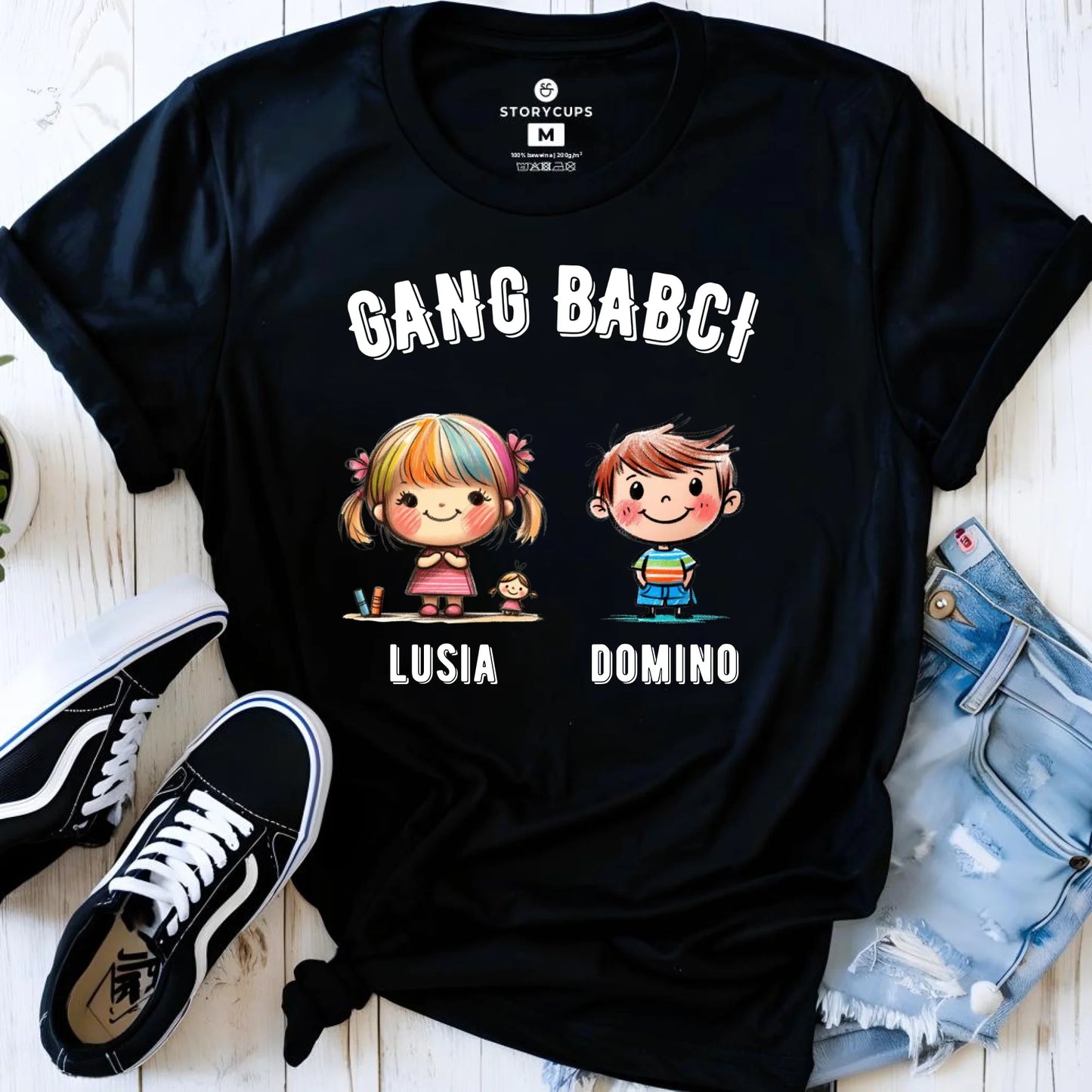Koszulka dla babci - Gang Babci imiona wnuków 2-6 - personalizowana B18 - StoryCups.pl