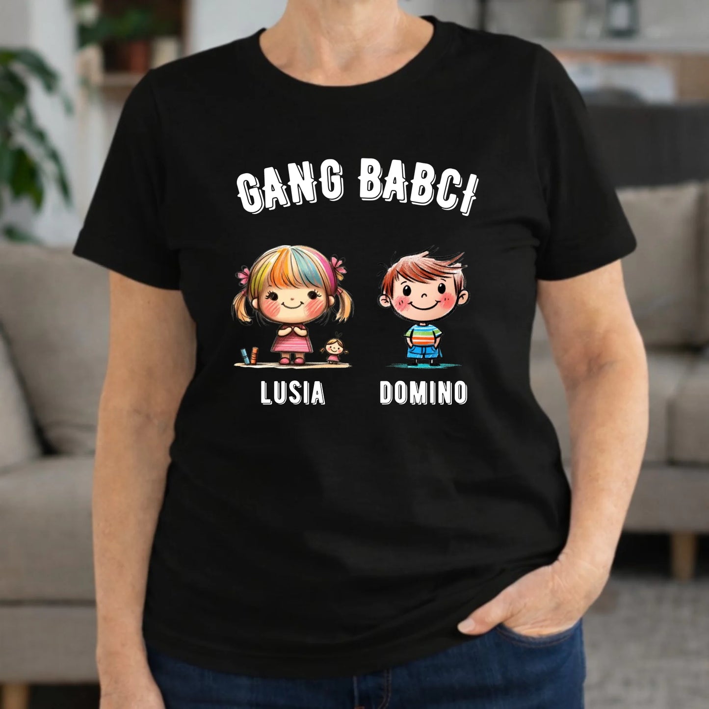 Koszulka dla babci - Gang Babci imiona wnuków 2-6 - personalizowana B18 - StoryCups.pl
