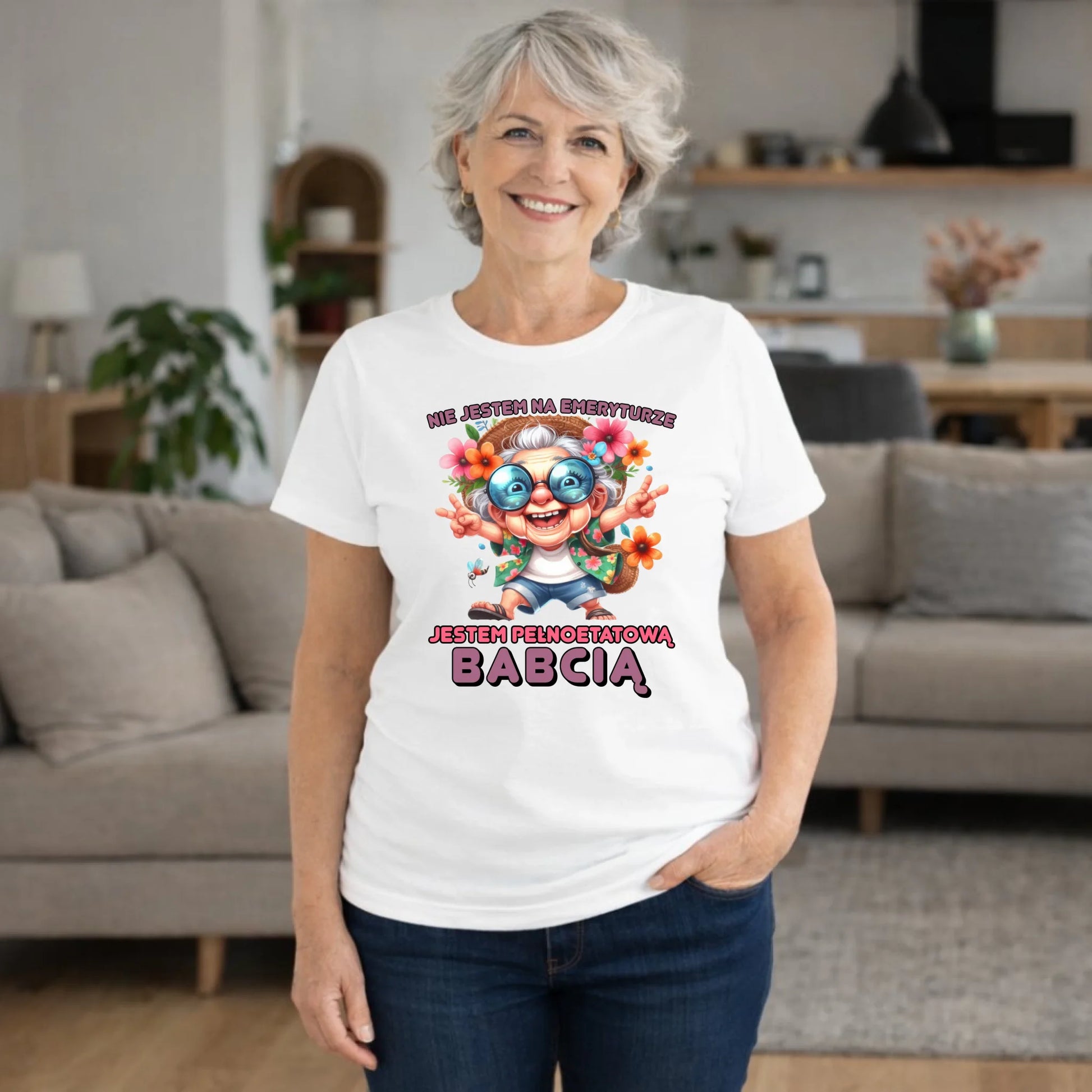 Koszulka dla babci - Pełnoetatowa babcia B20 - StoryCups.pl