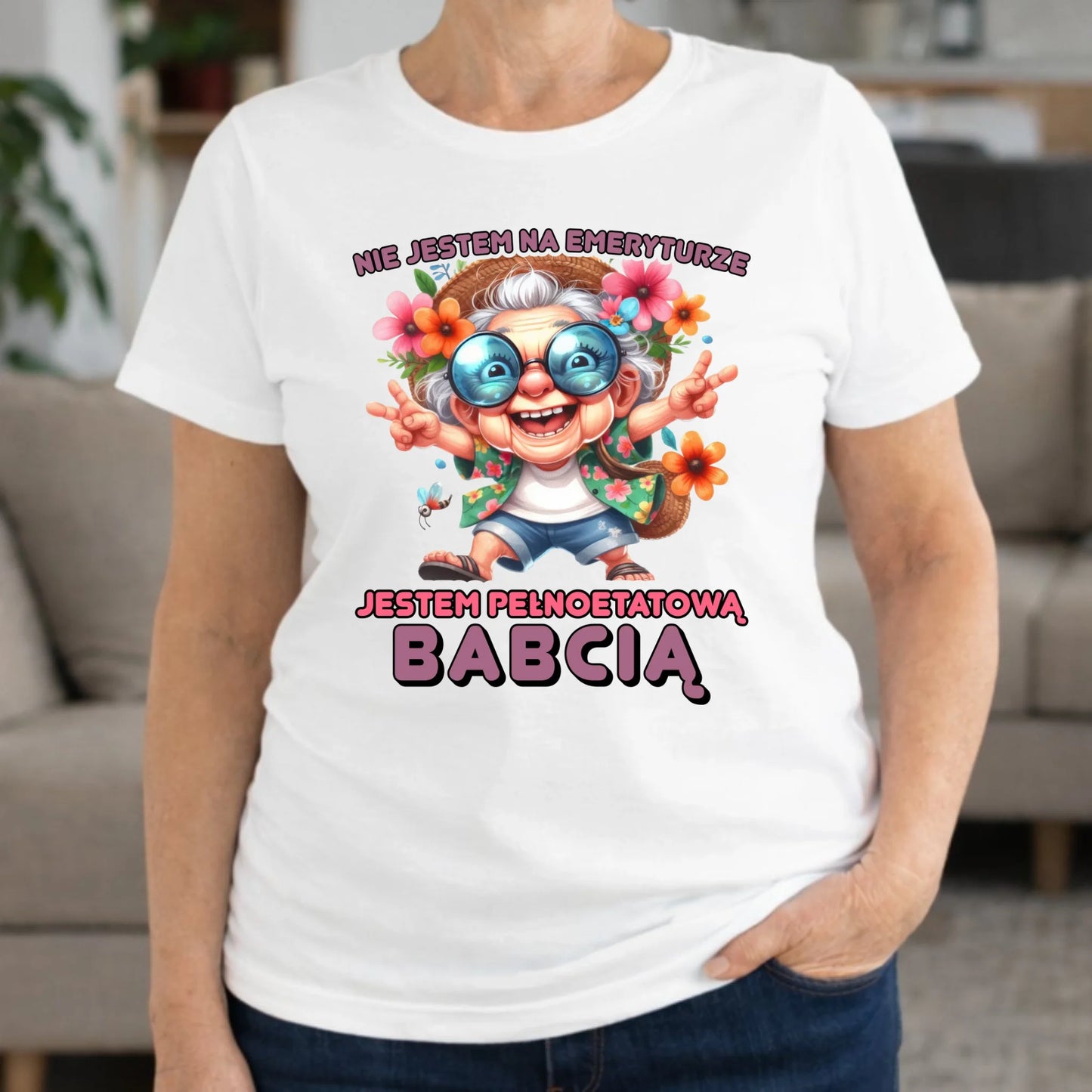 Koszulka dla babci - Pełnoetatowa babcia B20 - StoryCups.pl