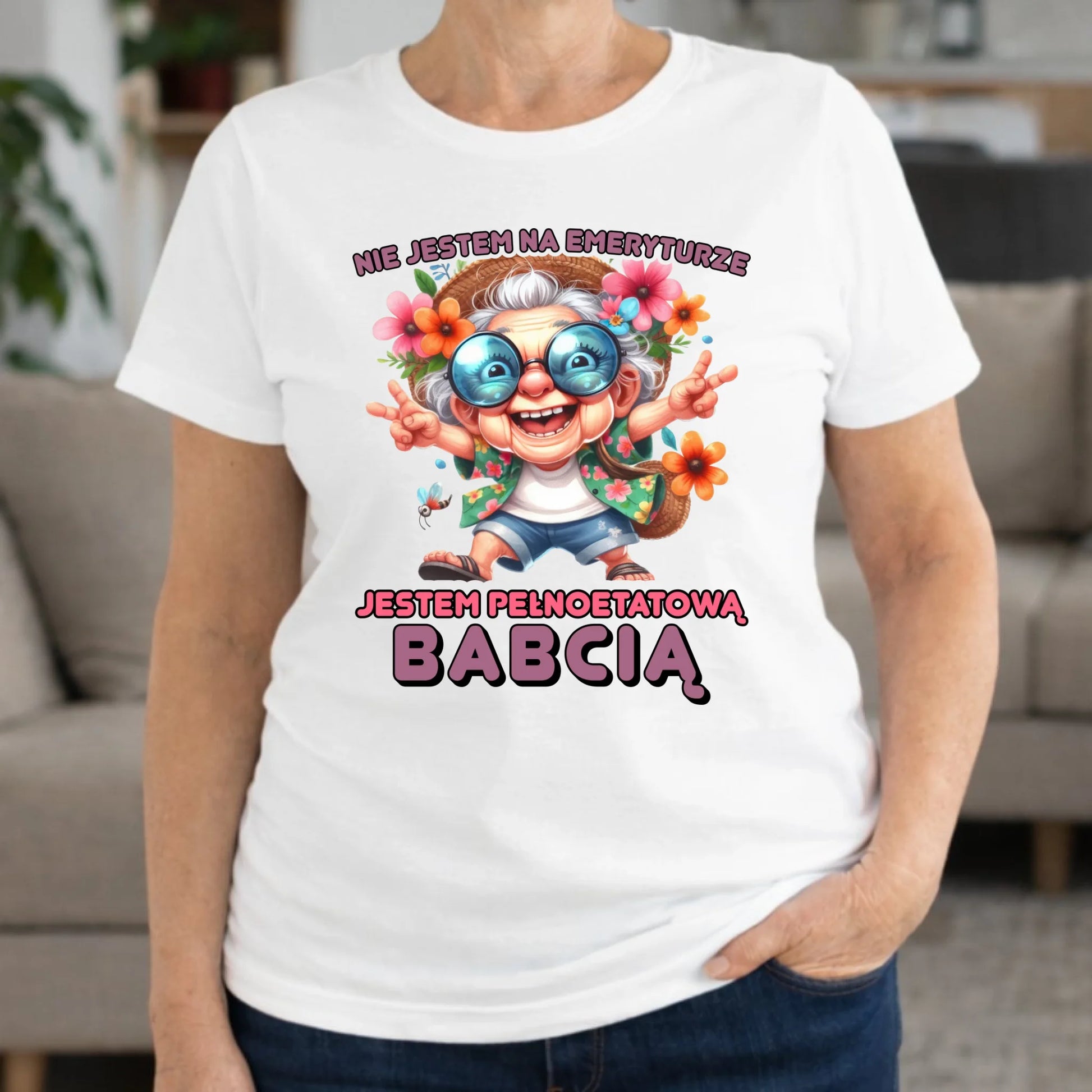 Koszulka dla babci - Pełnoetatowa babcia B20 - StoryCups.pl