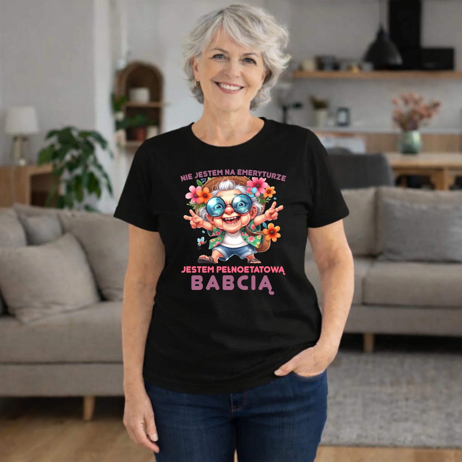 Koszulka dla babci - Pełnoetatowa babcia B20 - StoryCups.pl