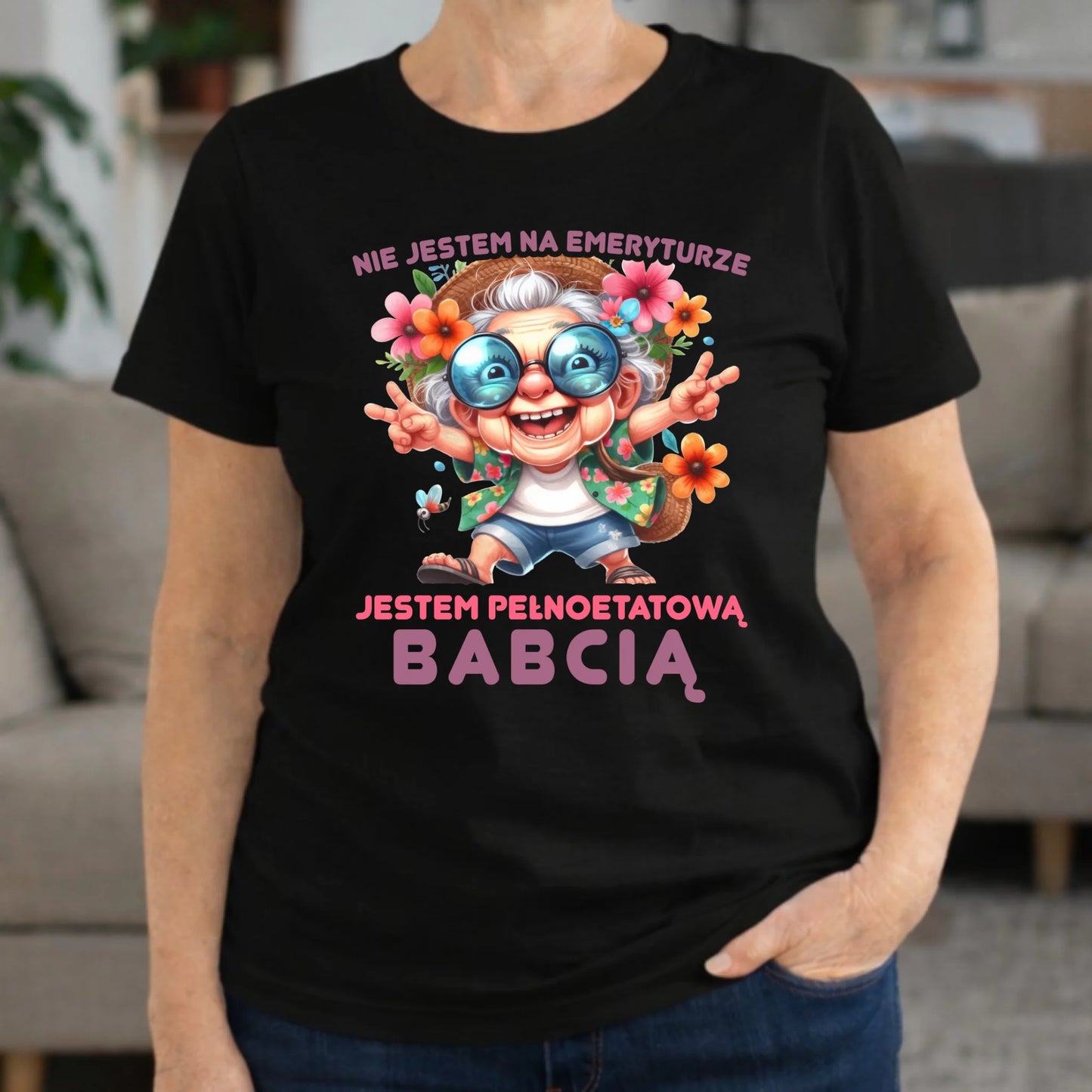 Koszulka dla babci - Pełnoetatowa babcia B20 - StoryCups.pl