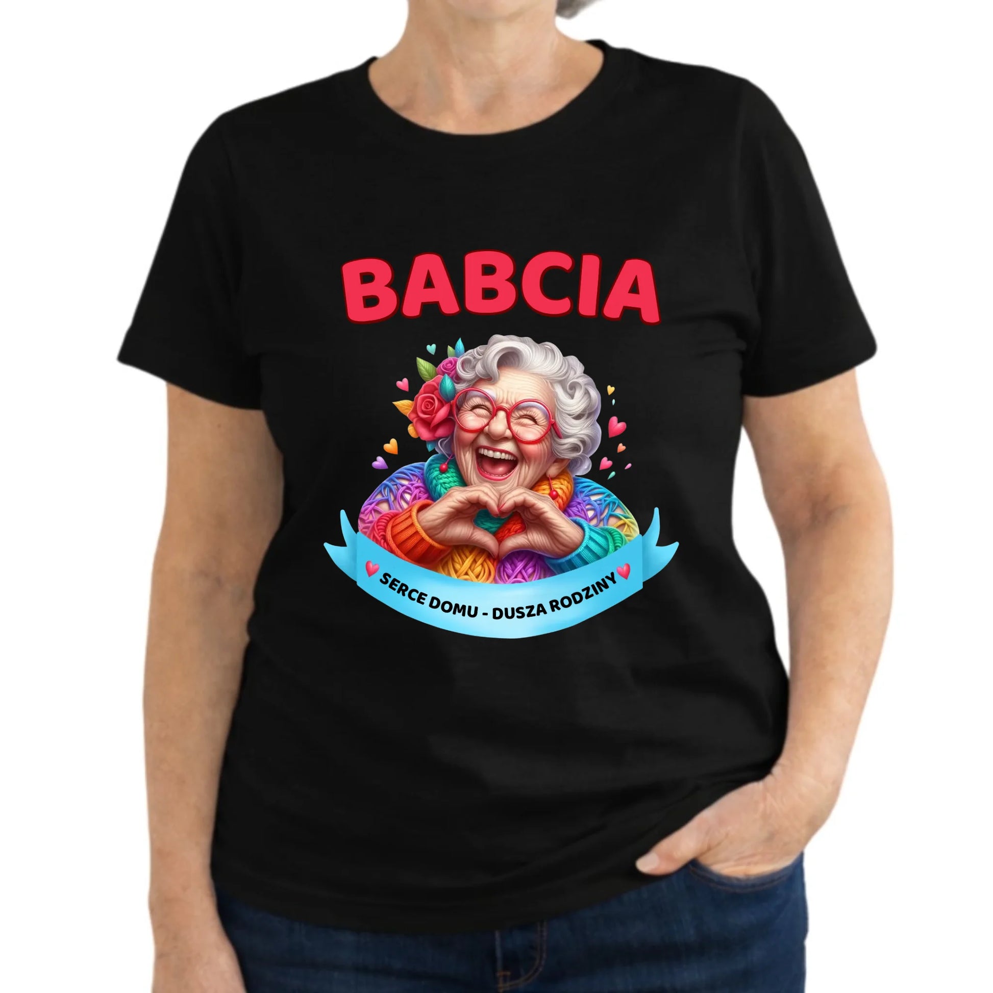 Koszulka dla babci - Babcia serce domu dusza rodziny B25 - StoryCups.pl