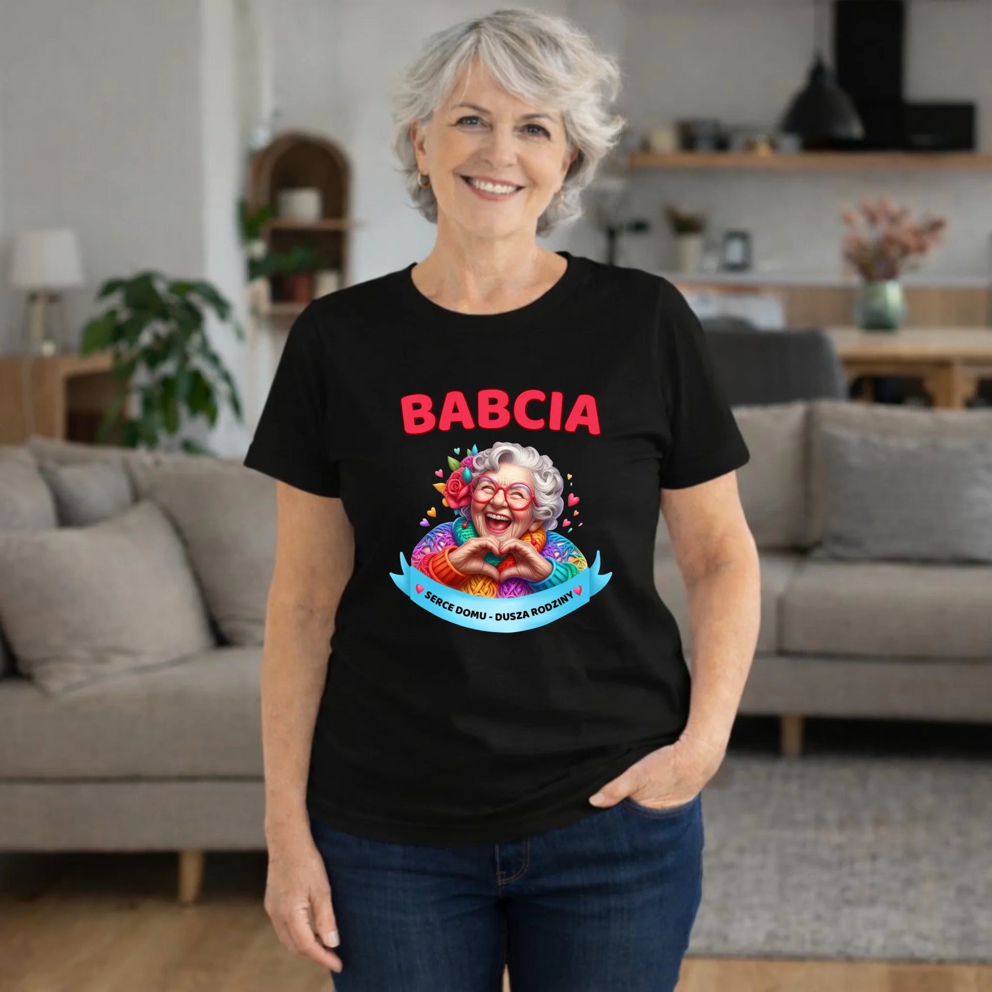 Koszulka dla babci - Babcia serce domu dusza rodziny B25 - StoryCups.pl