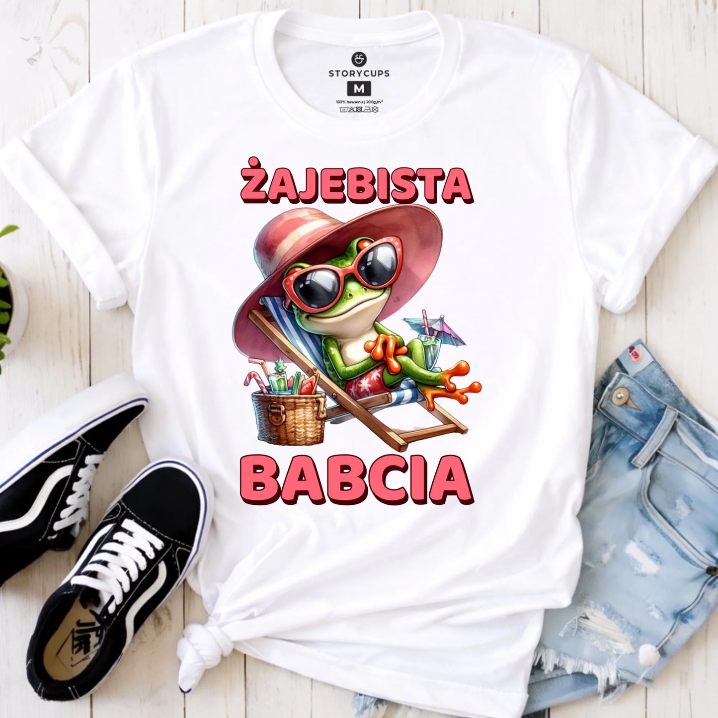 Koszulka dla babci - Żajebista Babcia Żaba B27 - StoryCups.pl