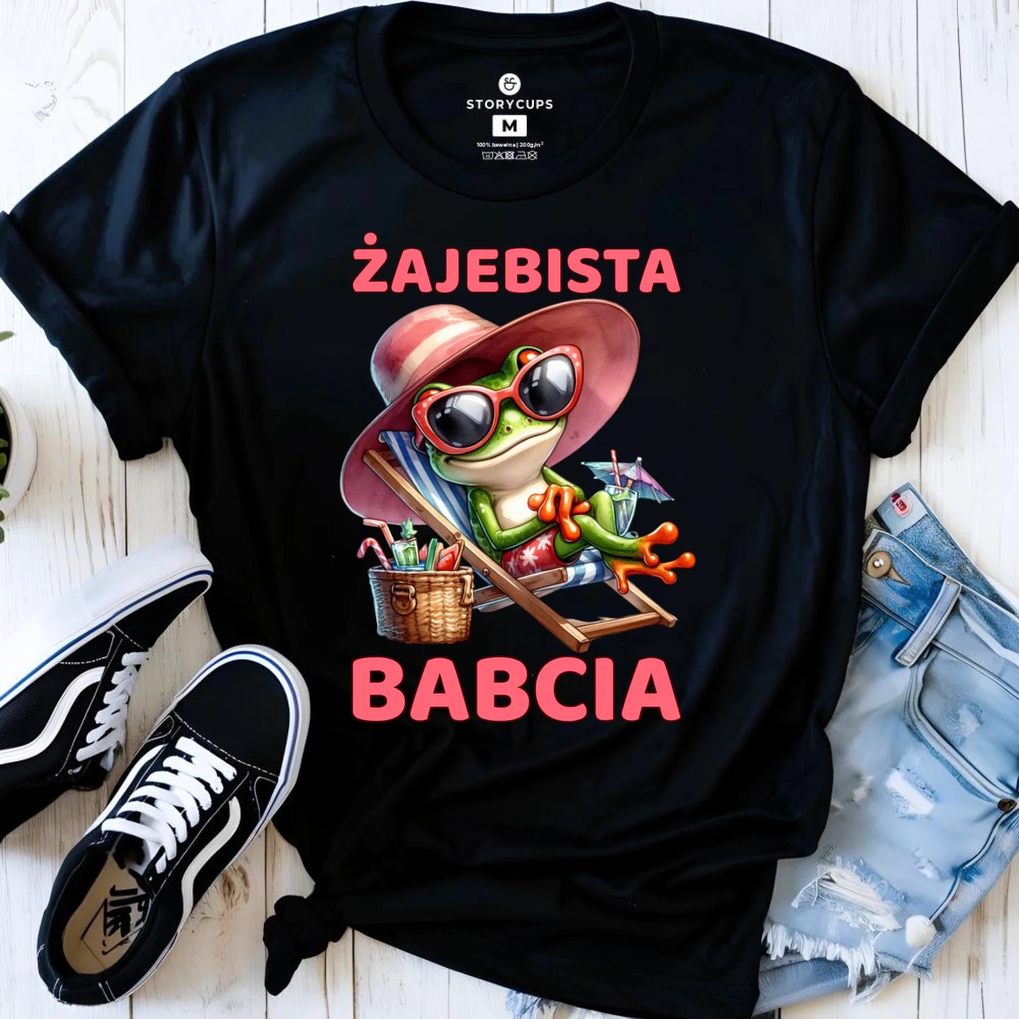 Koszulka dla babci - Żajebista Babcia Żaba B27 - StoryCups.pl