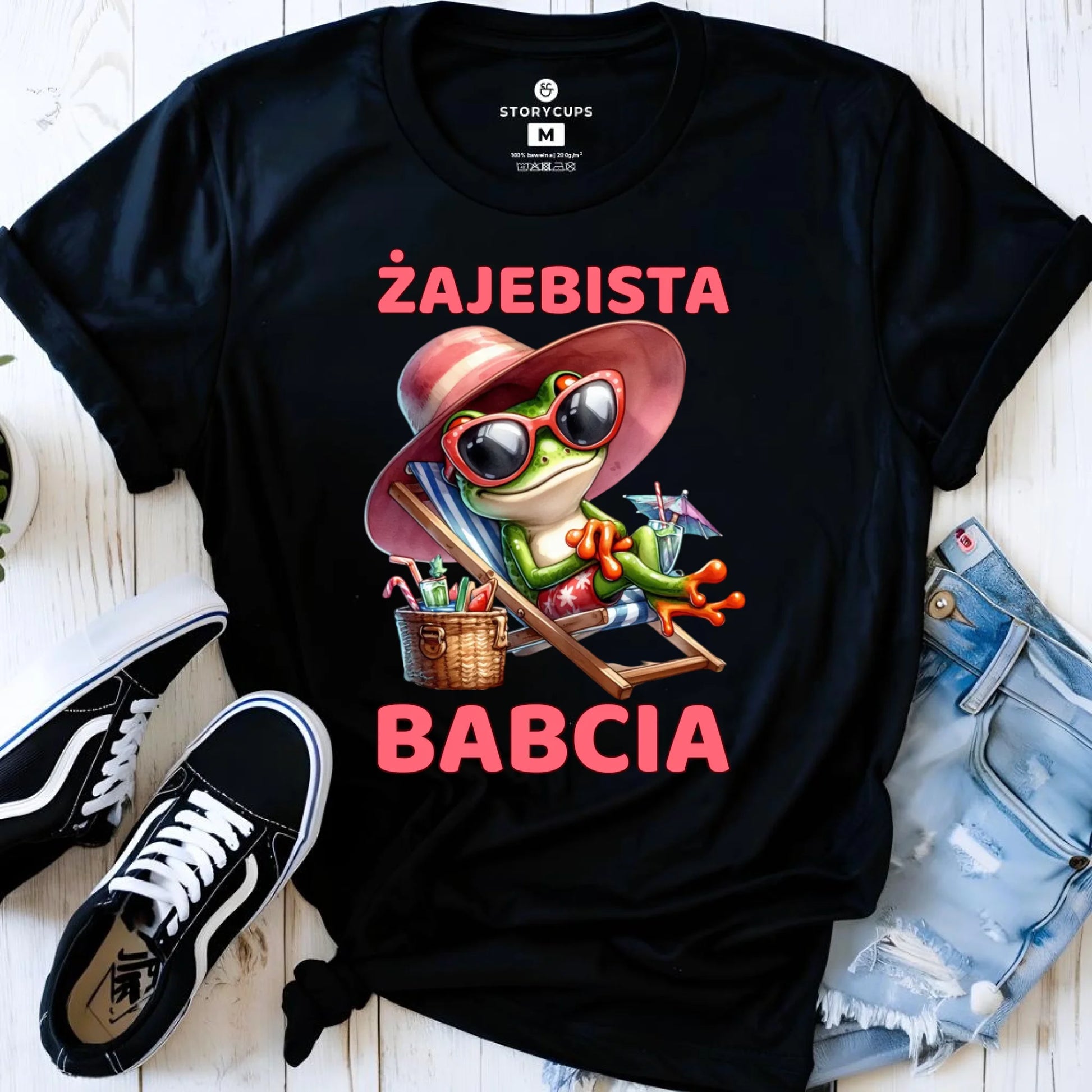 Koszulka dla babci - Żajebista Babcia Żaba B27 - StoryCups.pl