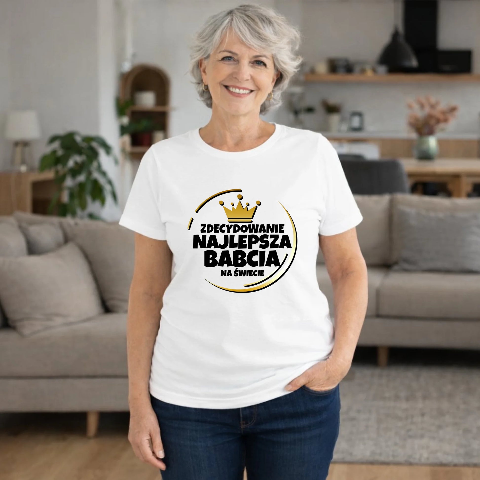 Koszulka dla babci - Zdecydowanie najlepsza babcia B32 - StoryCups.pl