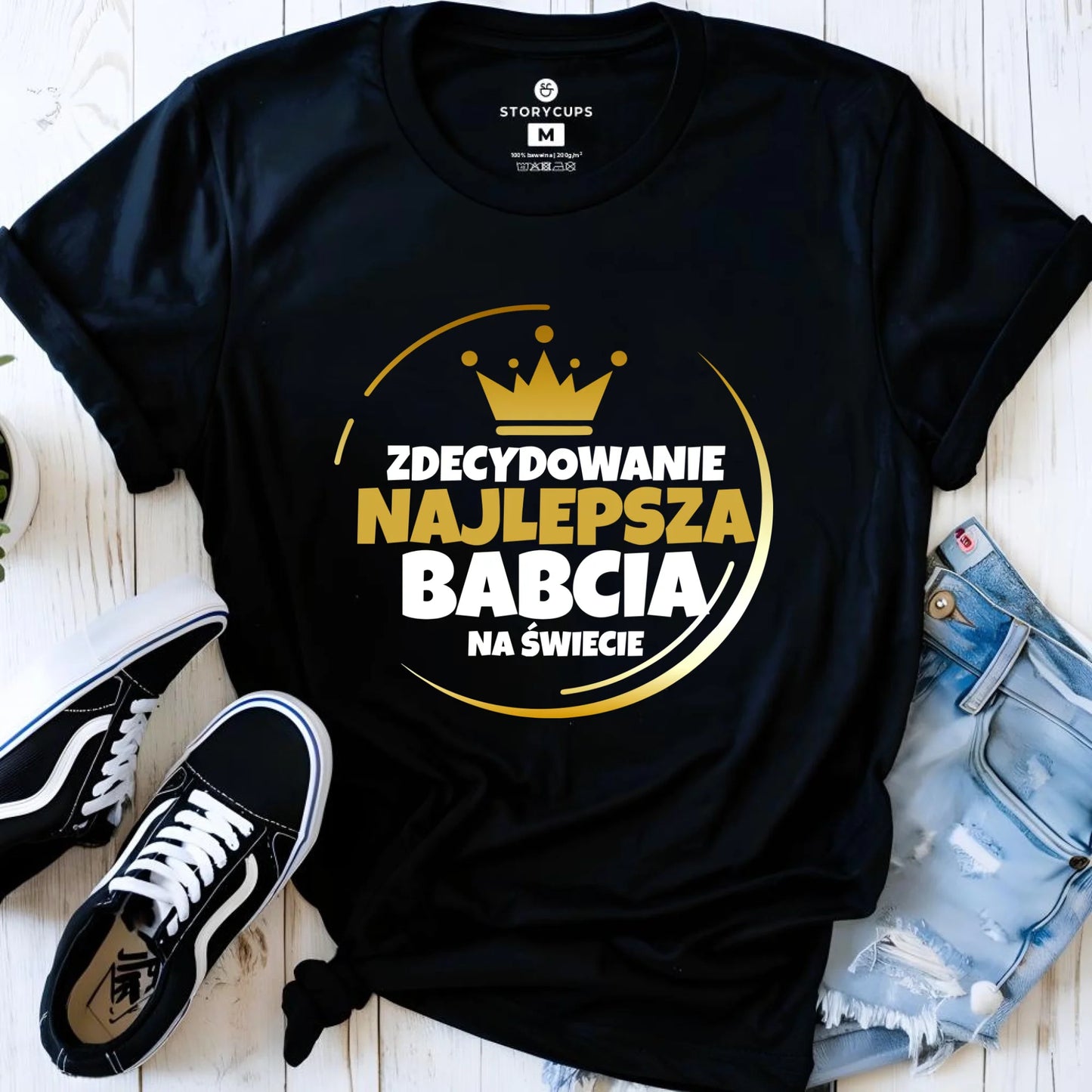 Koszulka dla babci - Zdecydowanie najlepsza babcia B32 - StoryCups.pl