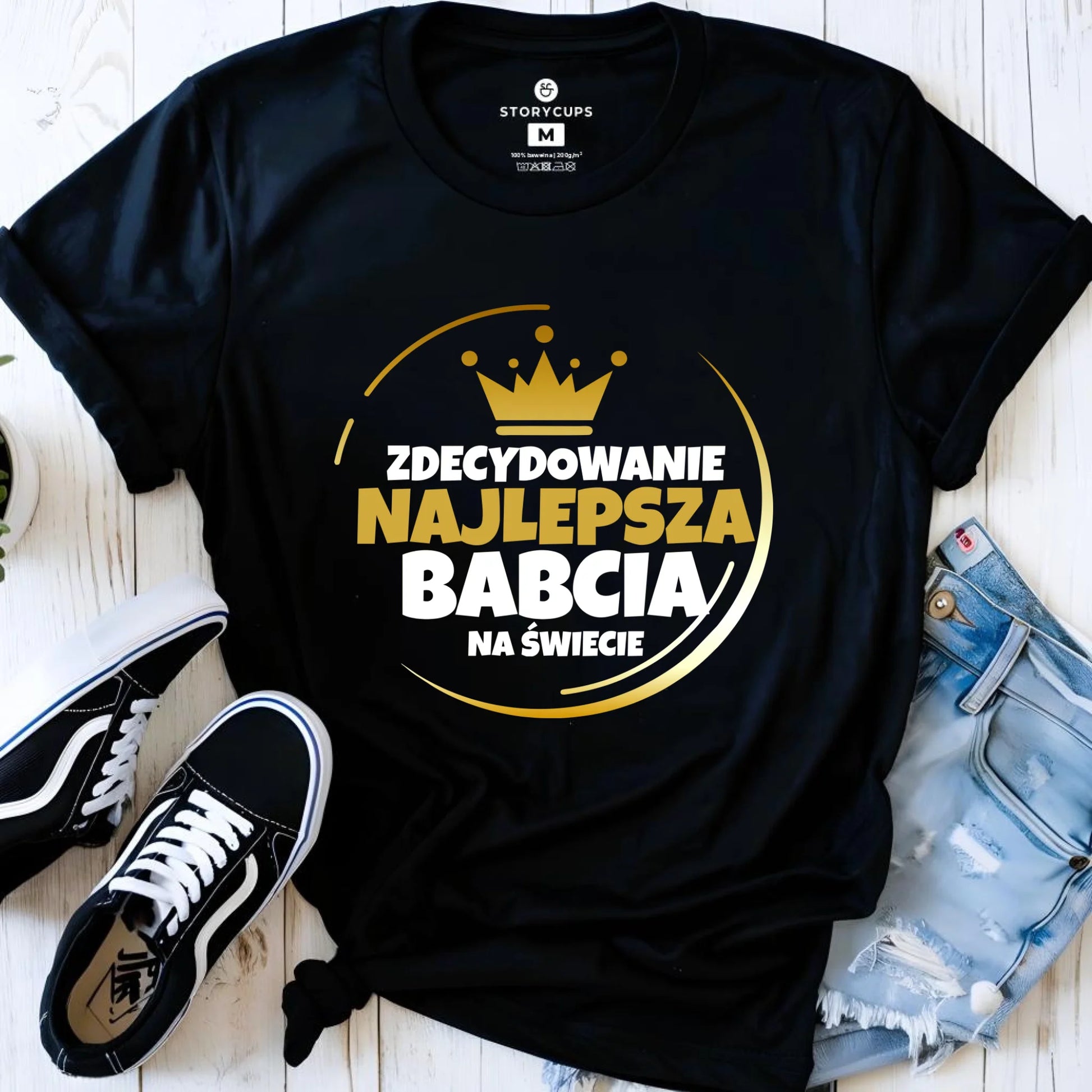 Koszulka dla babci - Zdecydowanie najlepsza babcia B32 - StoryCups.pl