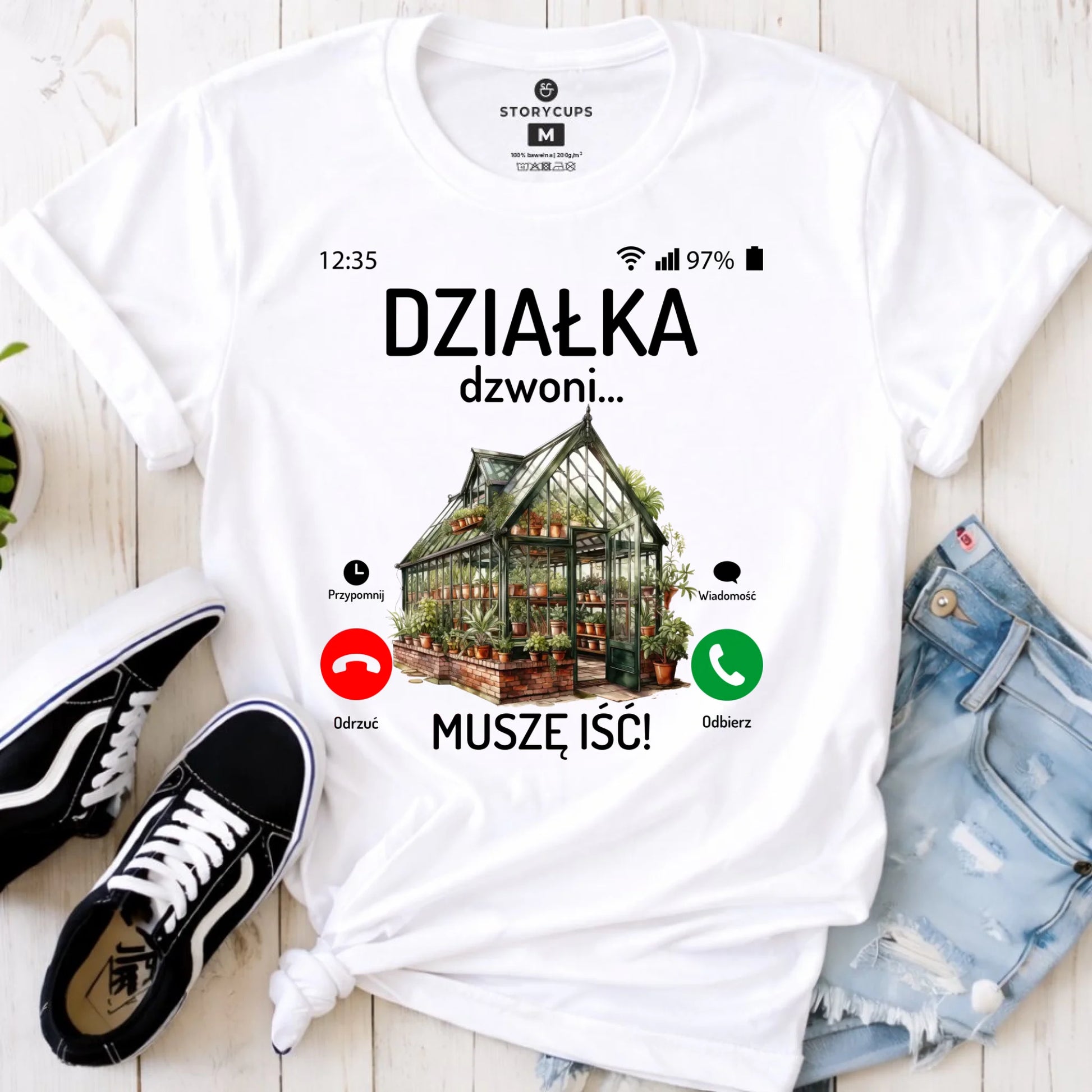 Koszulka dla babci - Działka dzwoni muszę iść B41 - StoryCups.pl