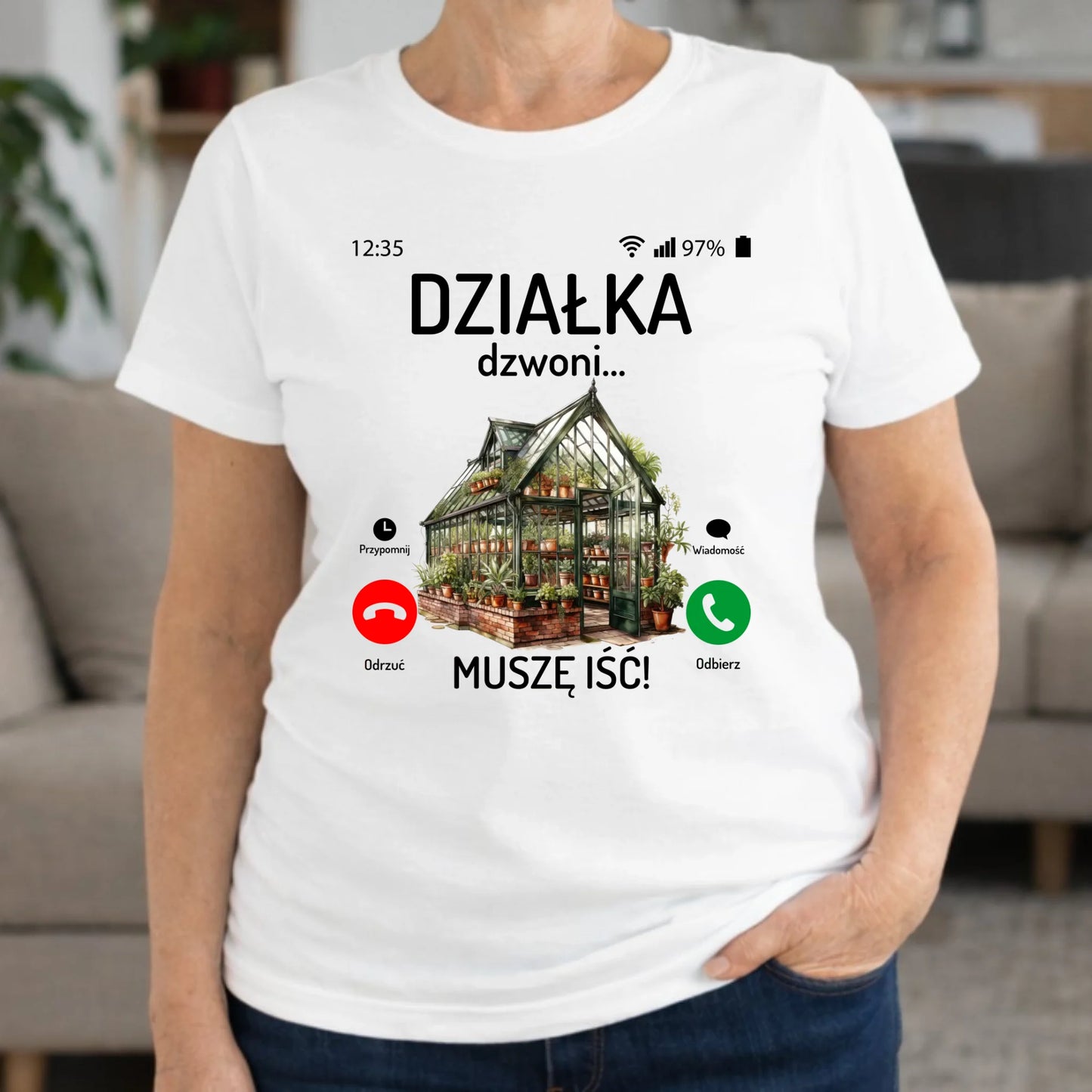 Koszulka dla babci - Działka dzwoni muszę iść B41 - StoryCups.pl