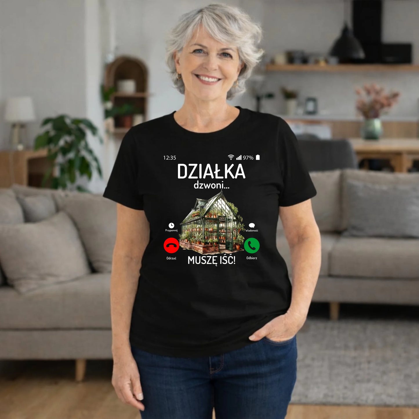 Koszulka dla babci - Działka dzwoni muszę iść B41 - StoryCups.pl