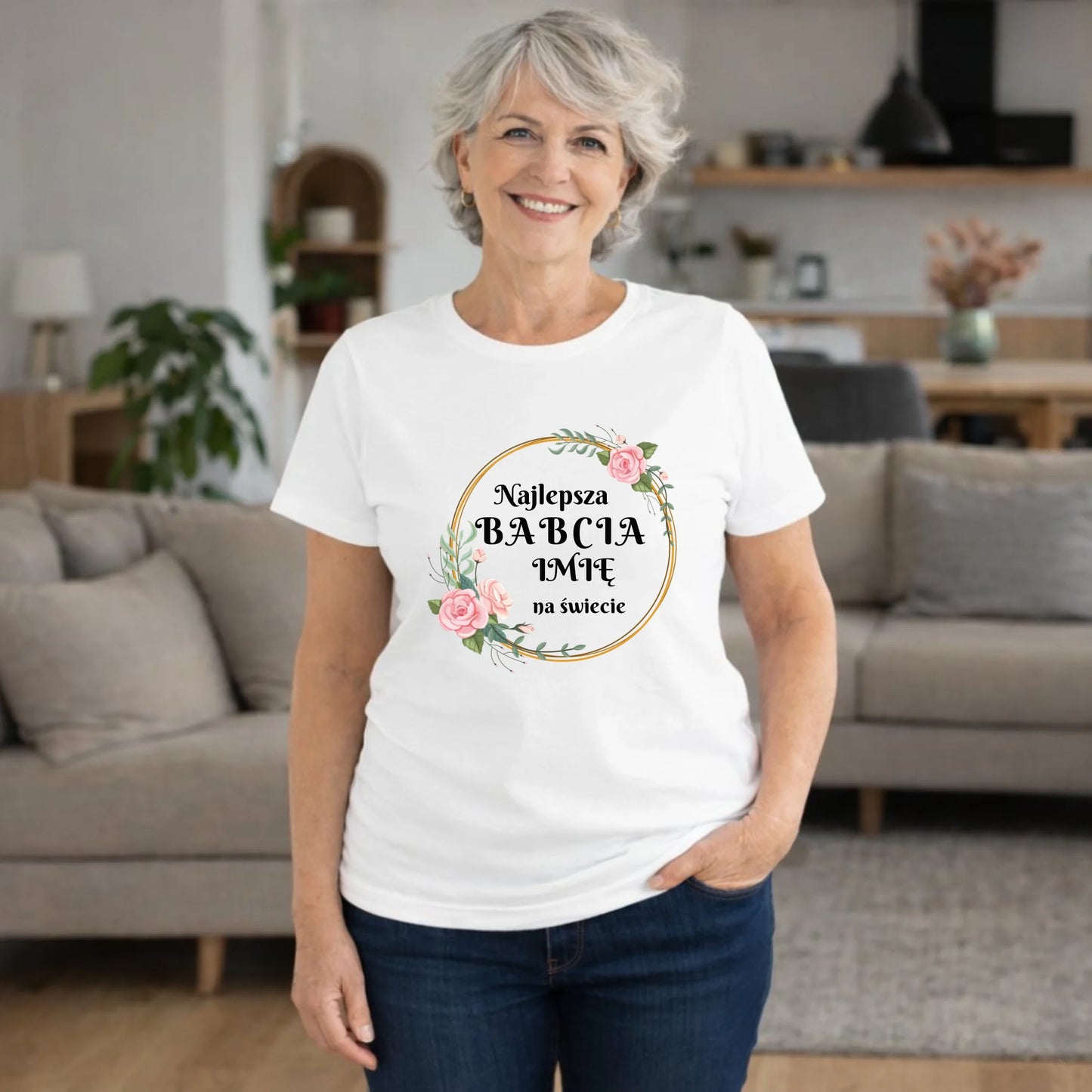 Koszulka dla babci - Najlepsza babcia na Świecie - personalizowana B04 - StoryCups.pl