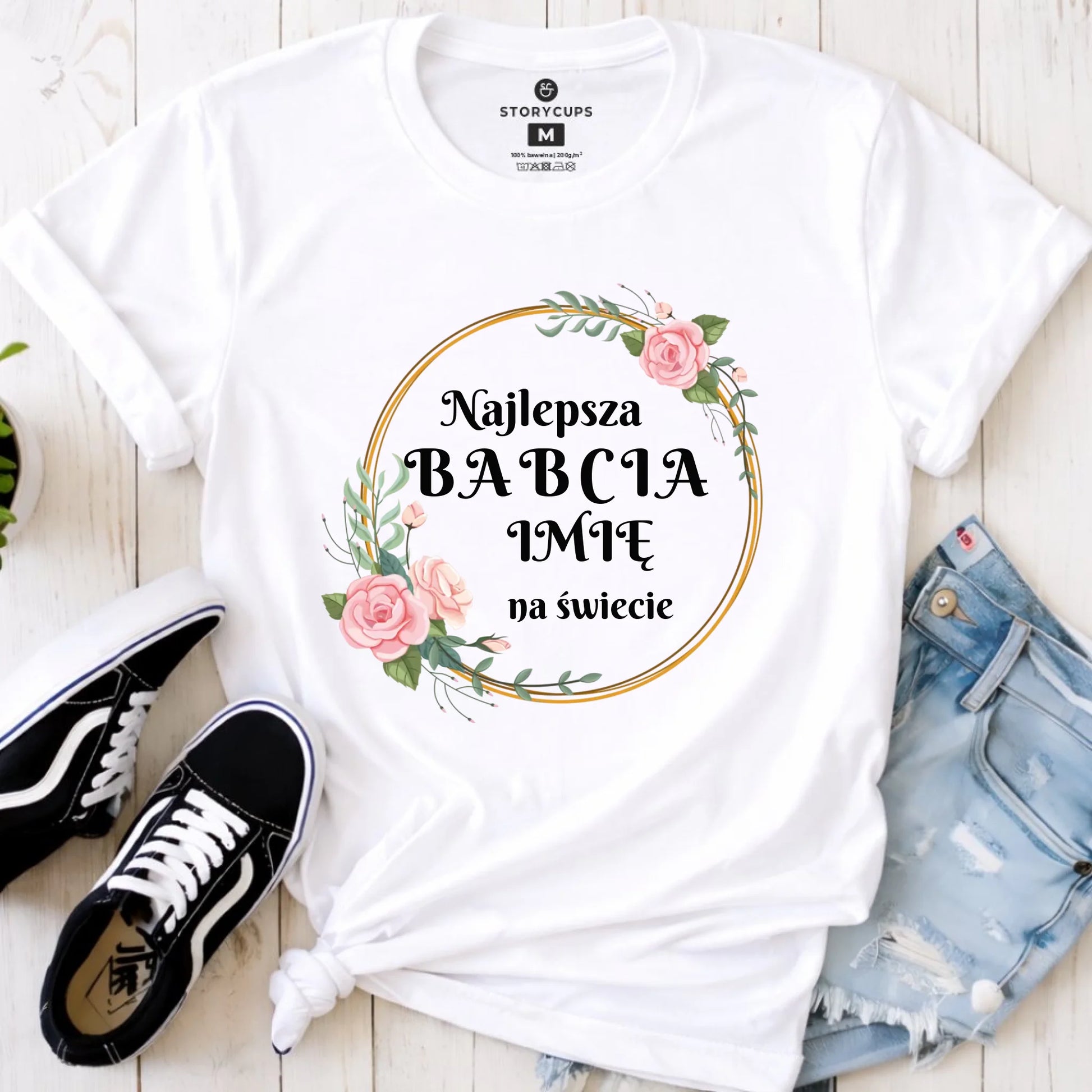 Koszulka dla babci - Najlepsza babcia na Świecie - personalizowana B04 - StoryCups.pl