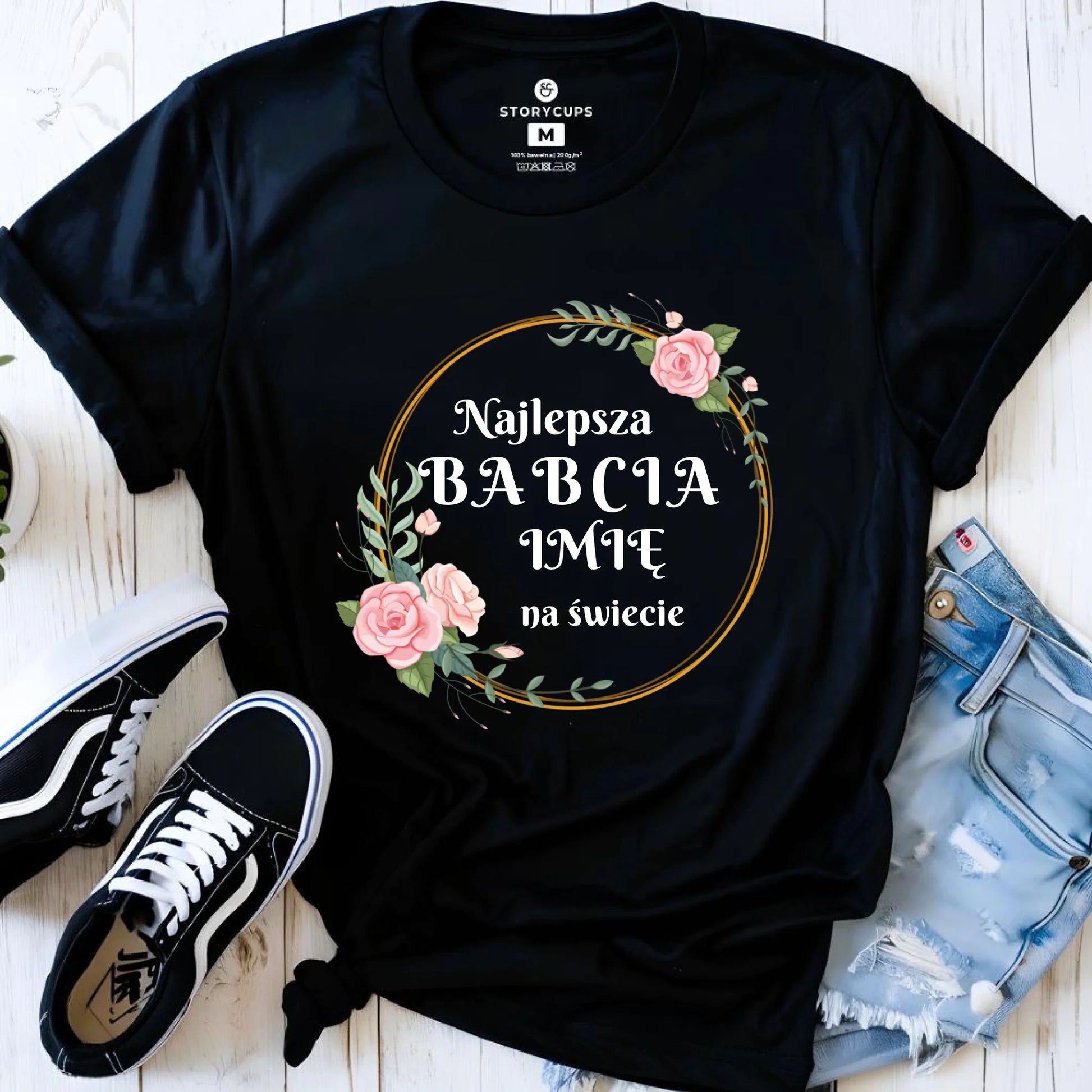 Koszulka dla babci - Najlepsza babcia na Świecie - personalizowana B04 - StoryCups.pl