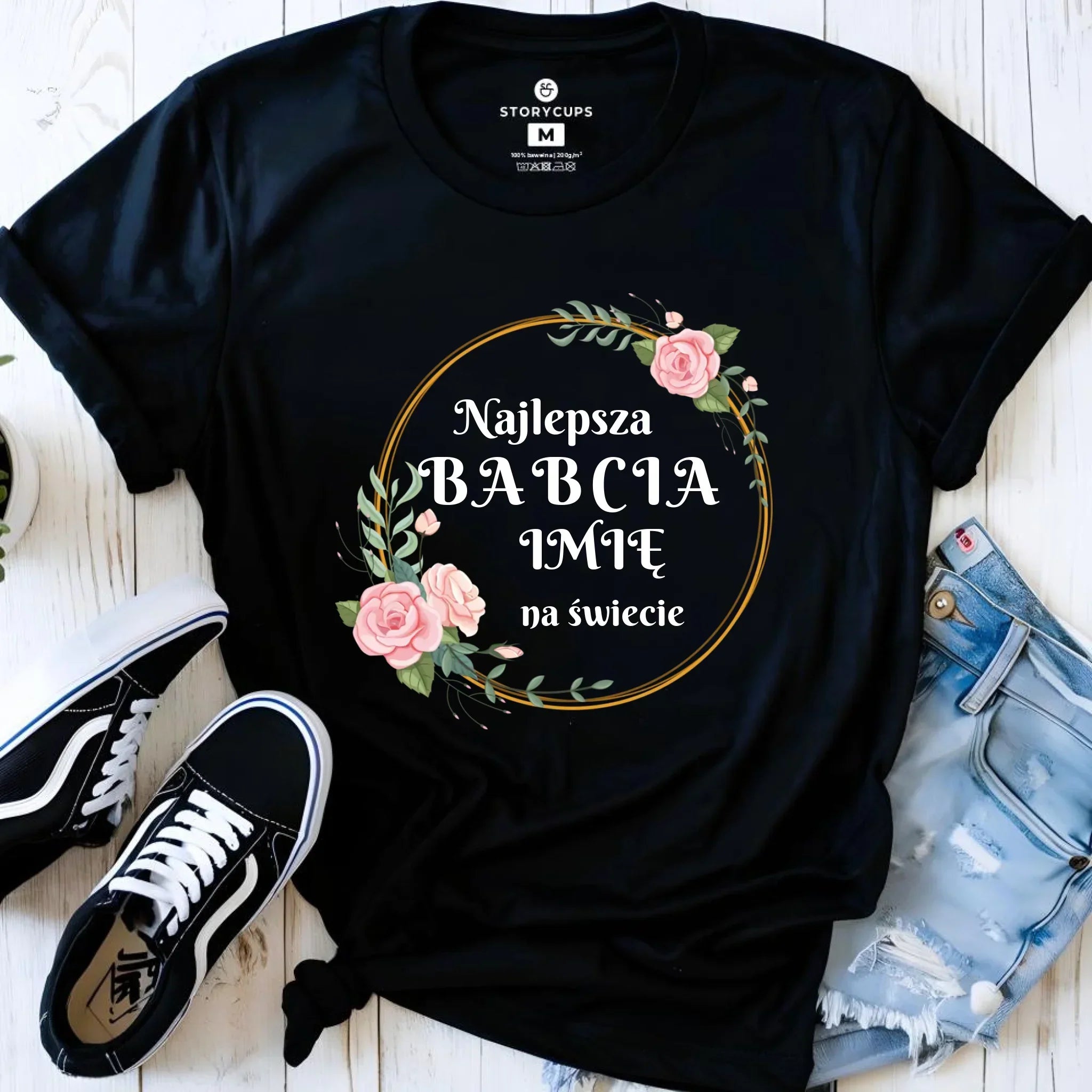 Koszulka dla babci - Najlepsza babcia na Świecie - personalizowana B04 - StoryCups.pl