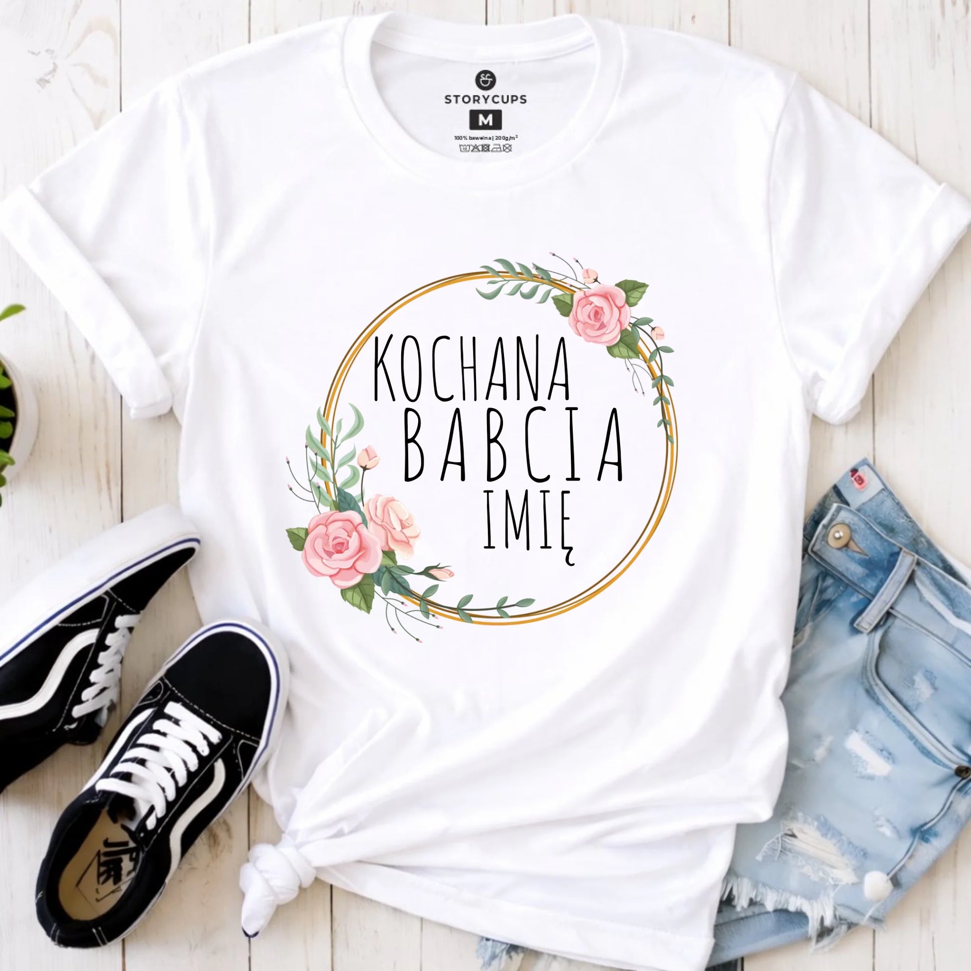 Koszulka dla babci - Kochana Babcia - personalizowana B10 - StoryCups.pl